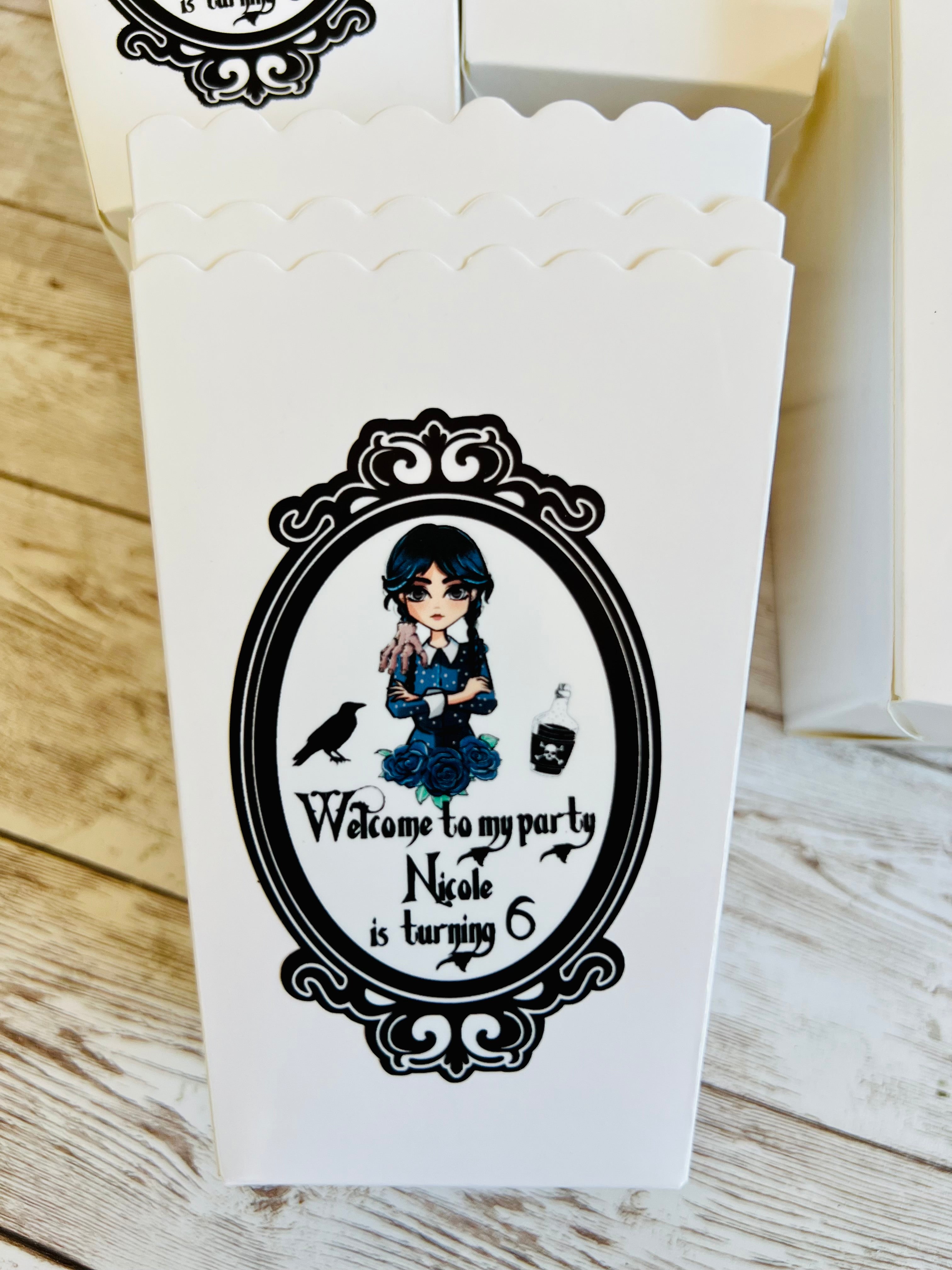 wednesday favor boxes