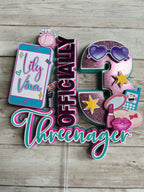 Threenager cake topper