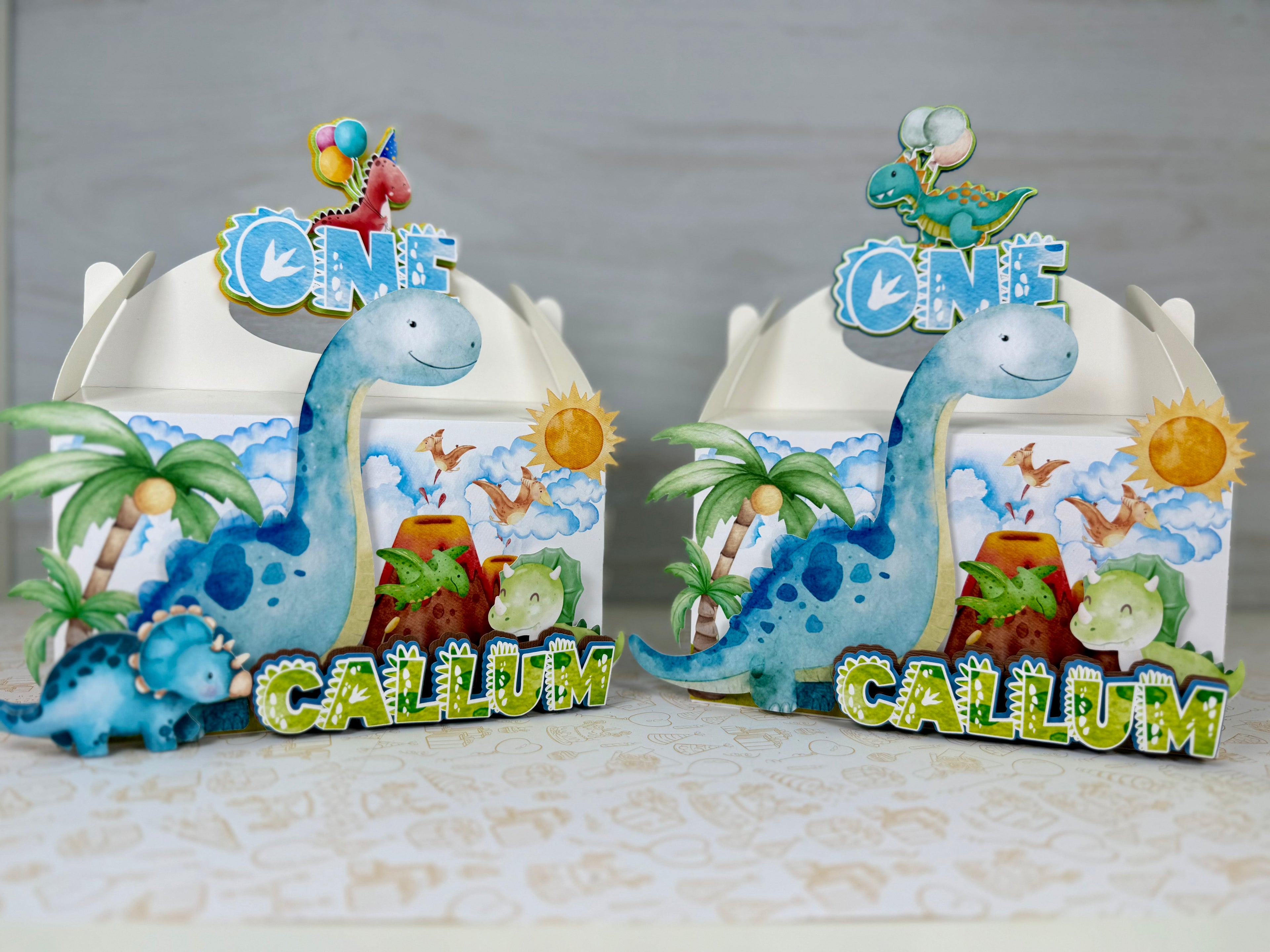 One year old favor boxes