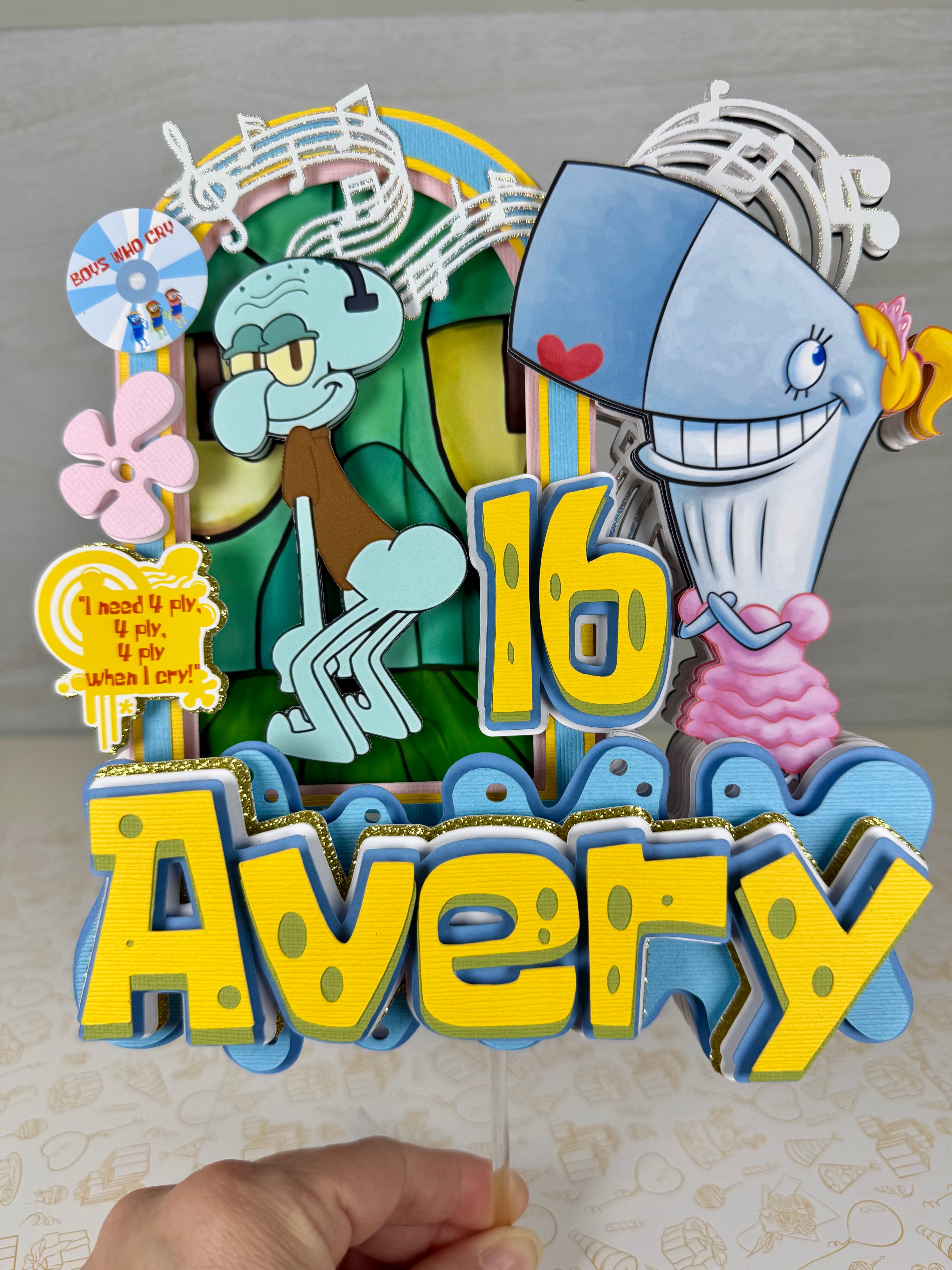 Boys who cry cake topper