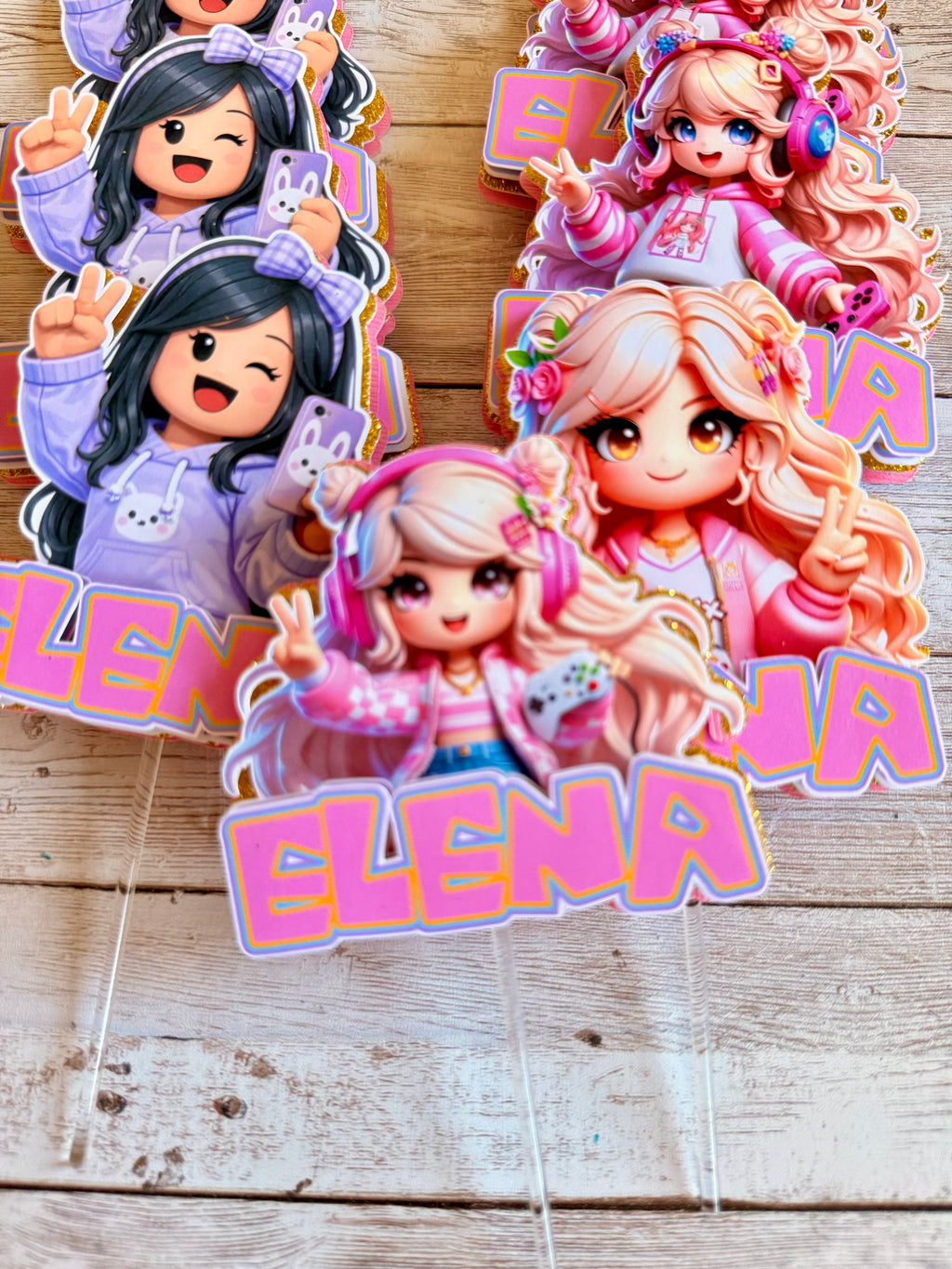 pink roblox cupcake toppers