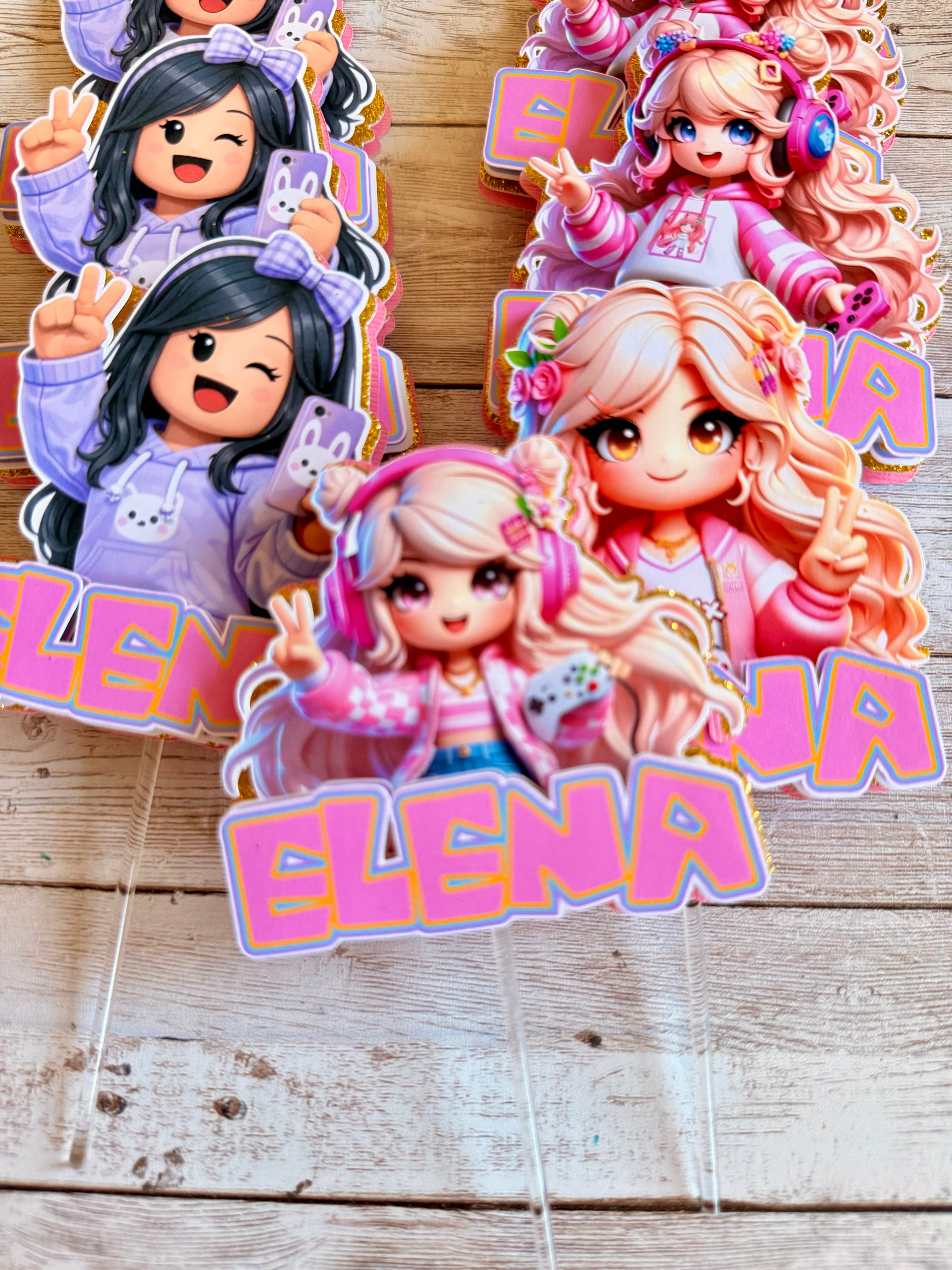 pink roblox cupcake toppers