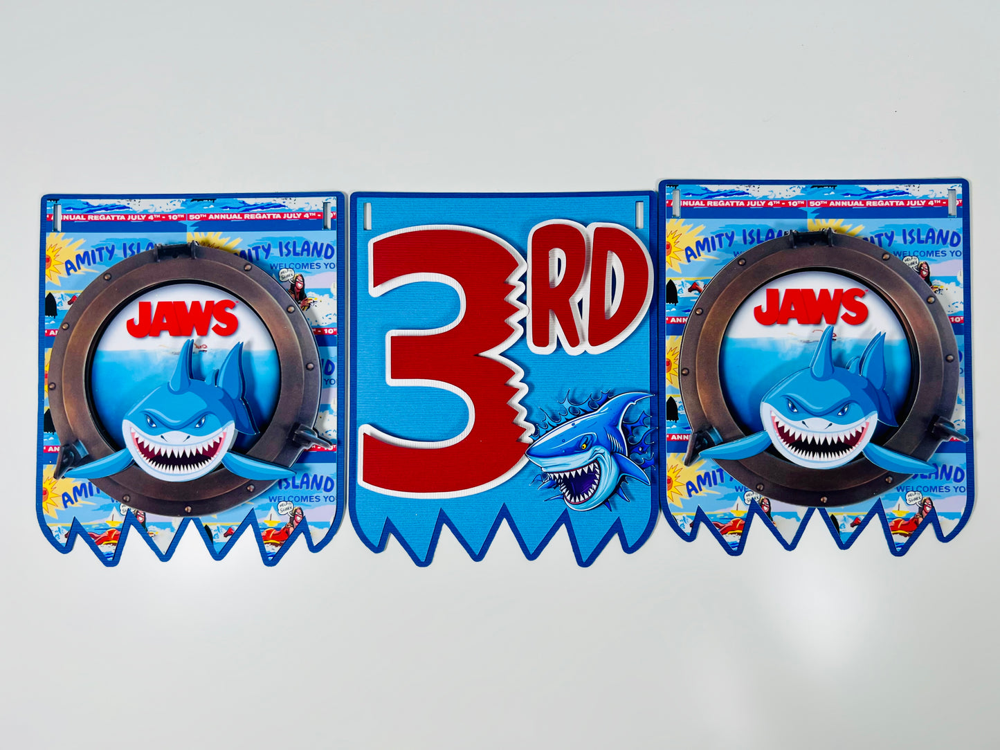 Shark Jaws Birthday Banner