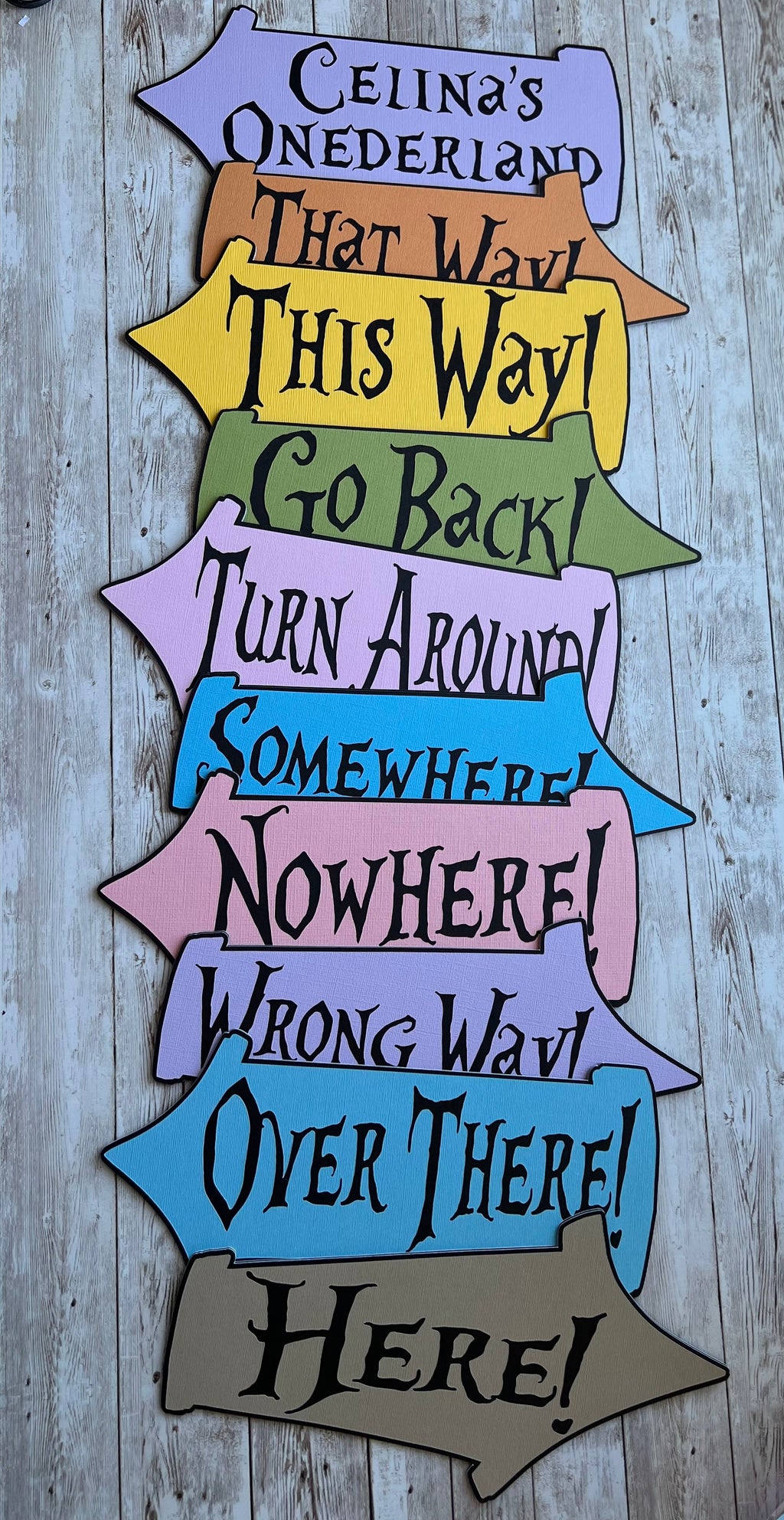 Wonderland Arrow Signs