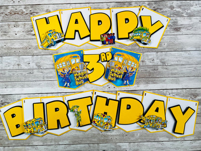 Magic school bus birthday banner