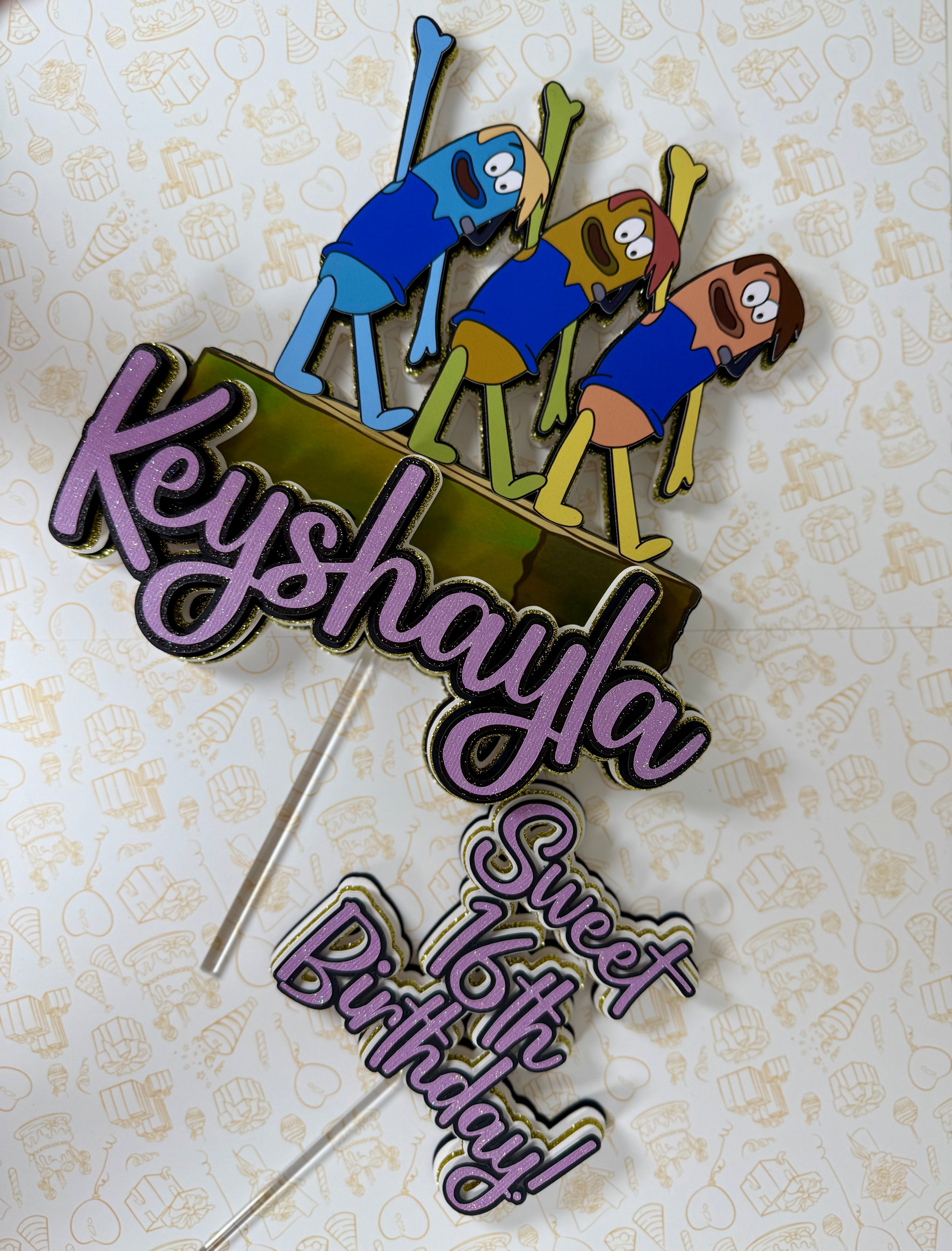 Personalized Boys Who Cry Cake Topper