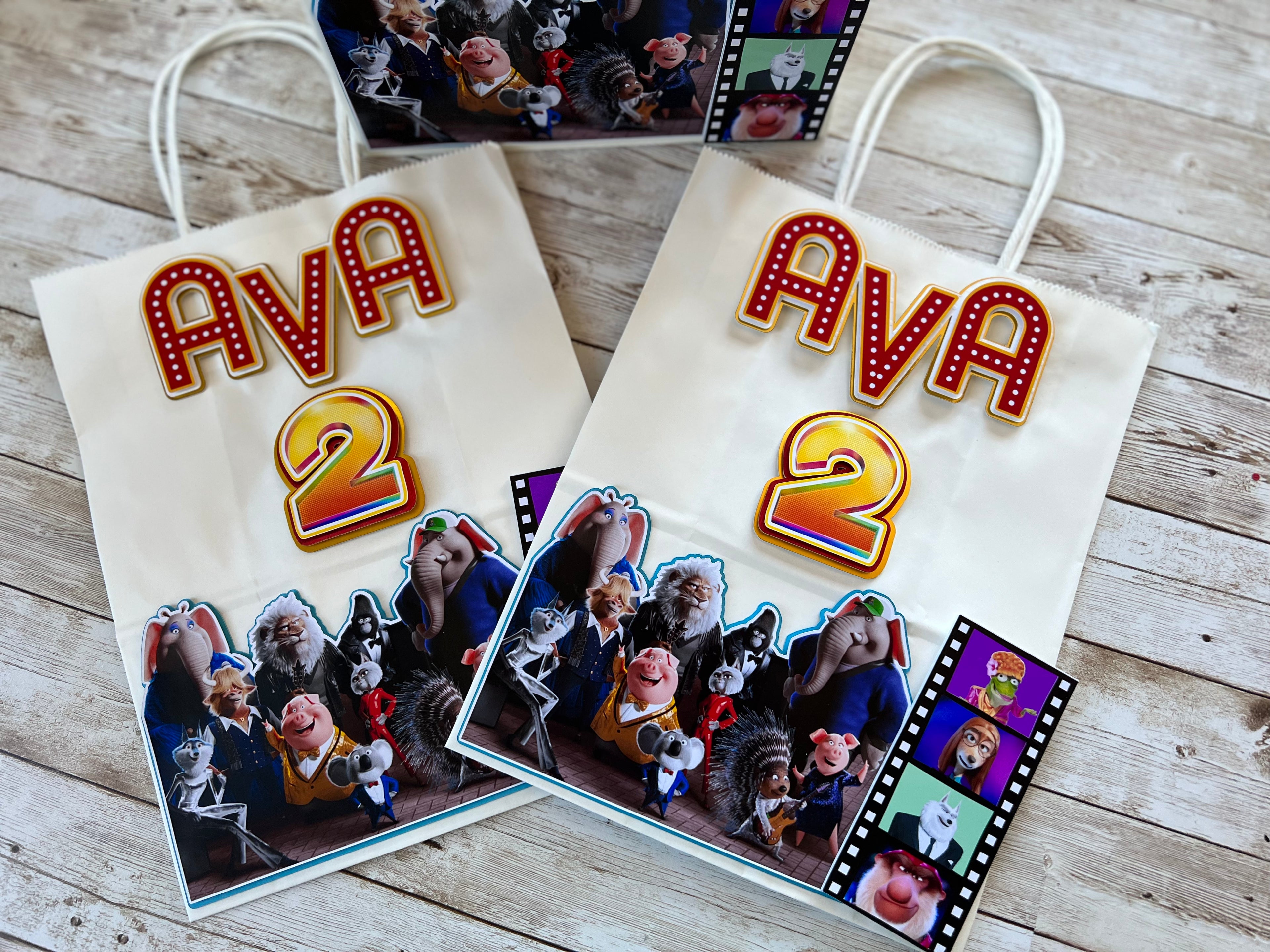 sing the movie party favor bags
