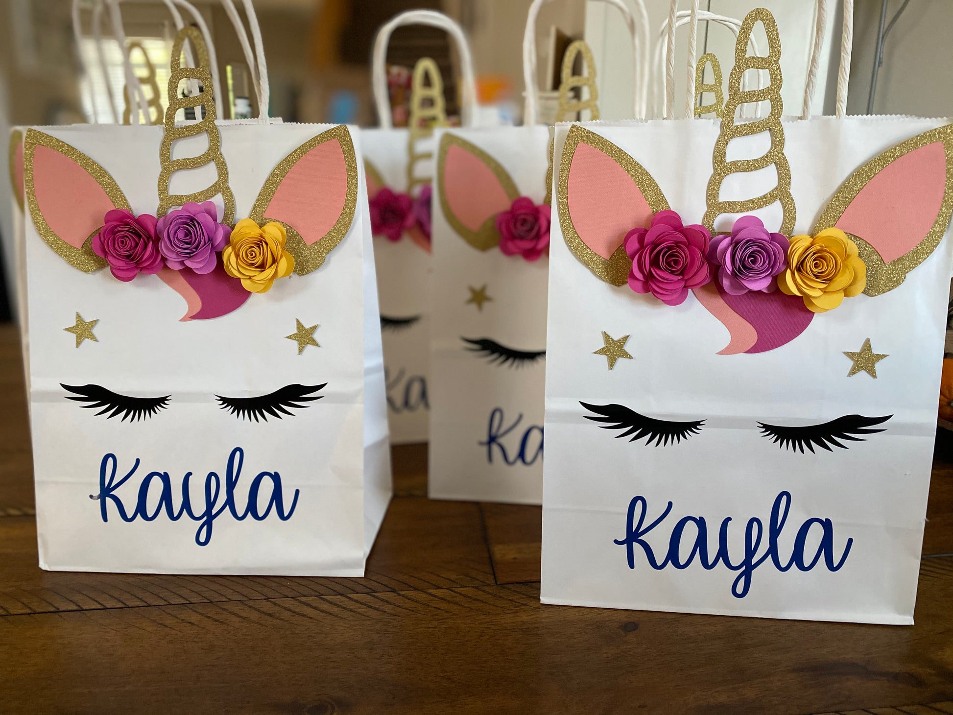 personalized unicorn party bags