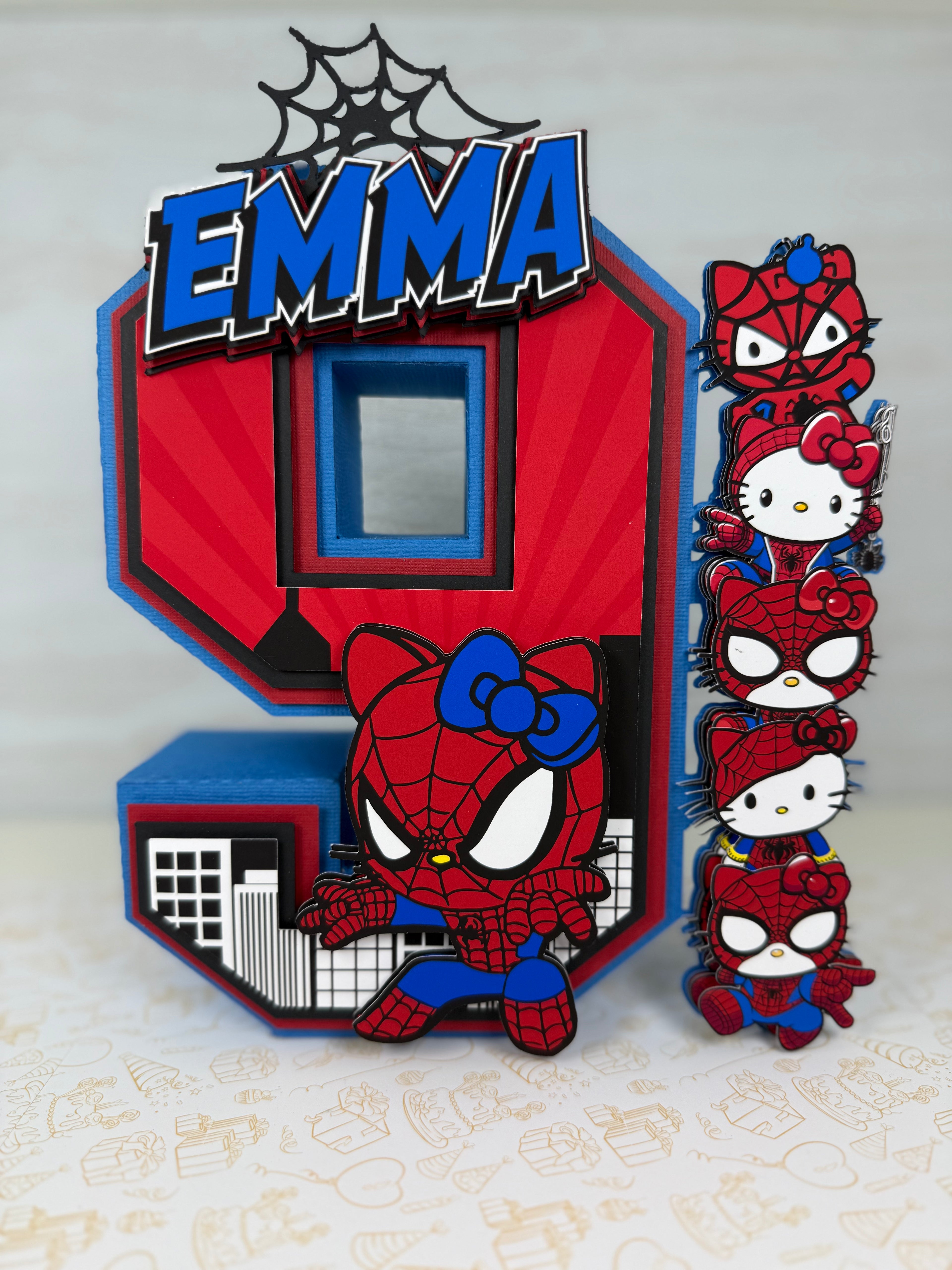 Spiderman X Kitty 3D Number