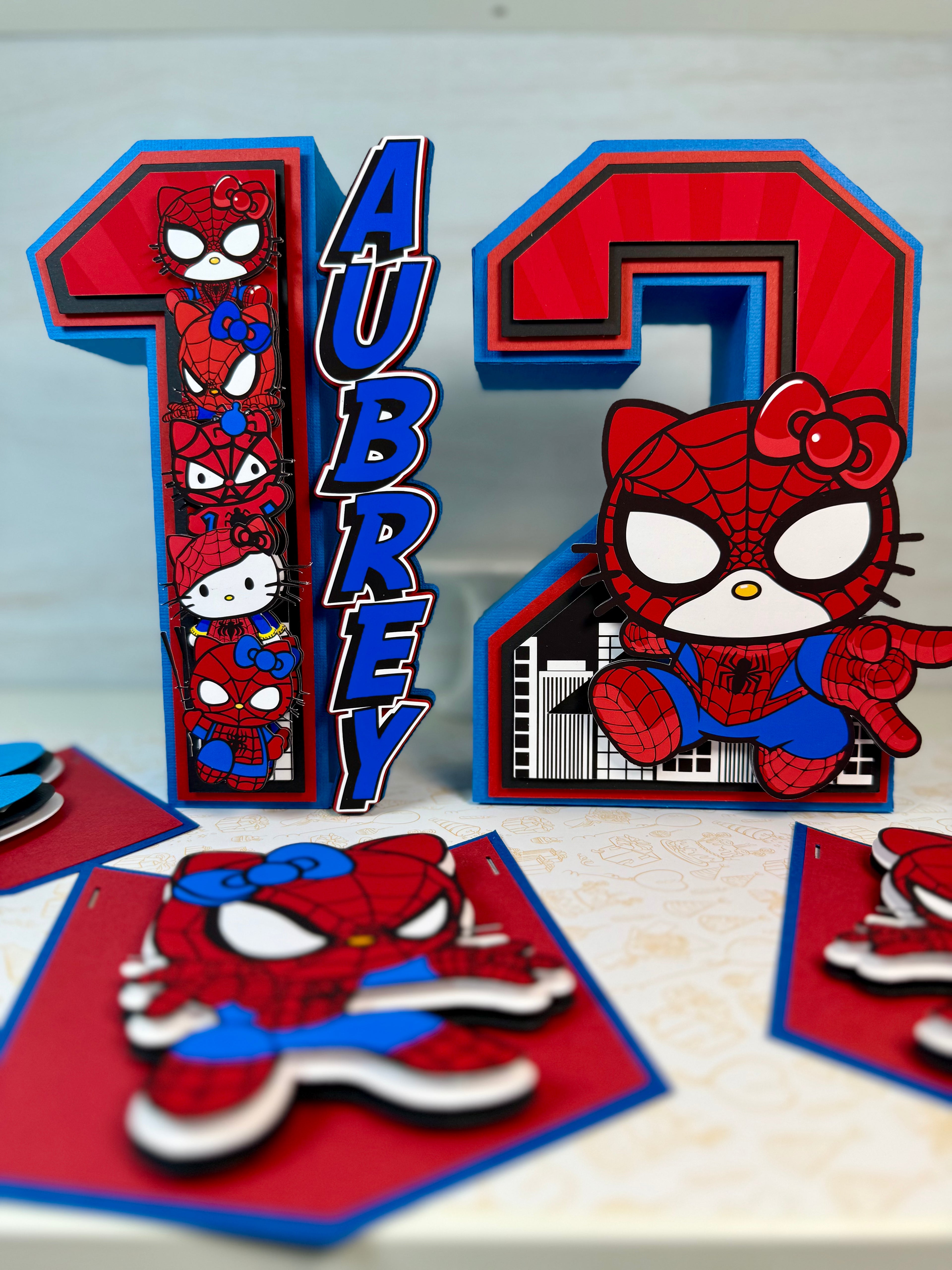 Spiderman X Kitty 3D Number