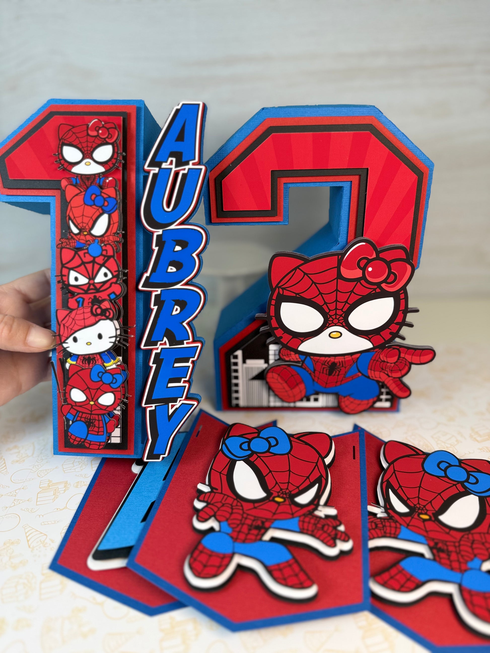 Spiderman X Kitty 3D Number