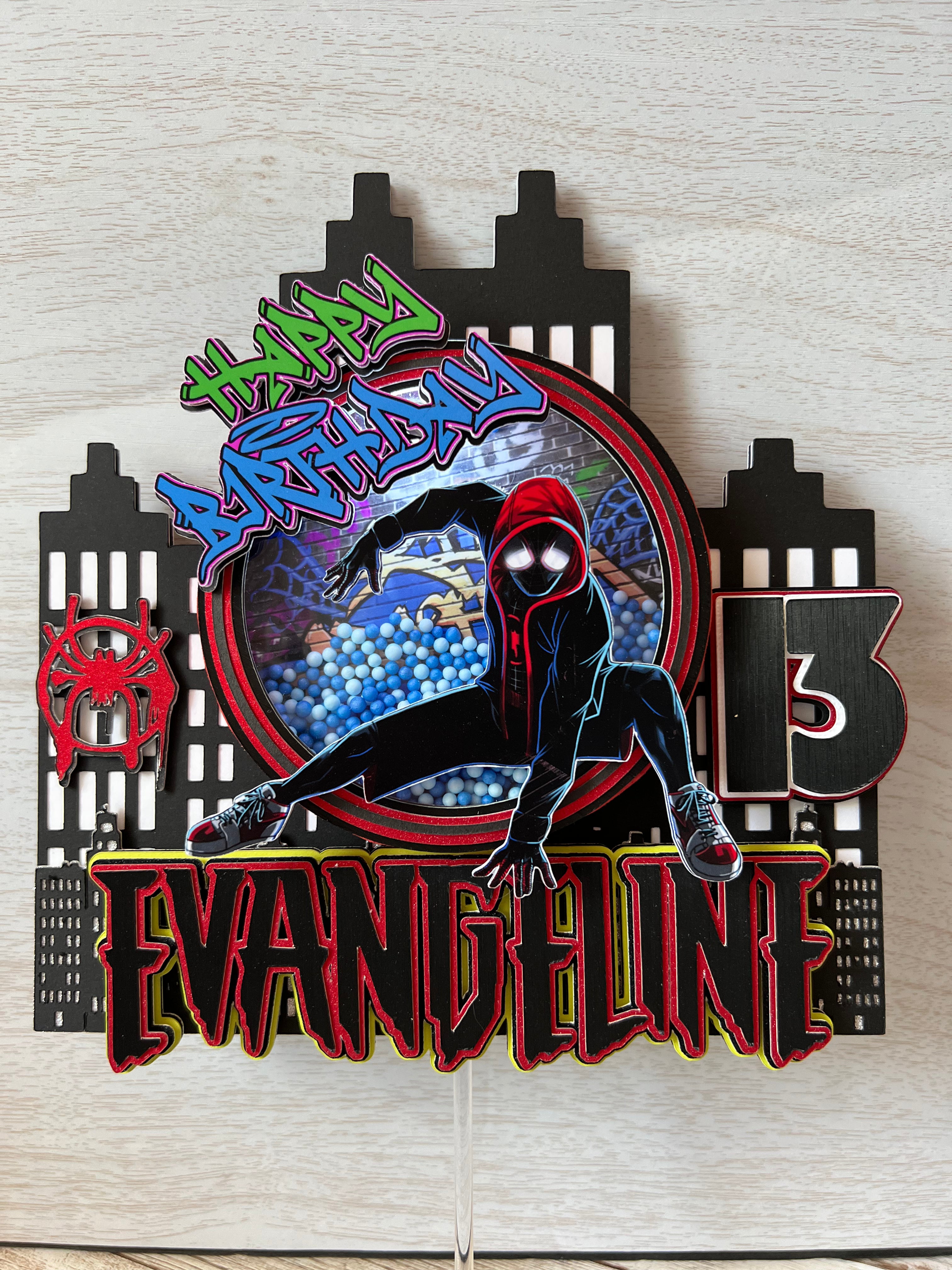 Miles Morales cake topper