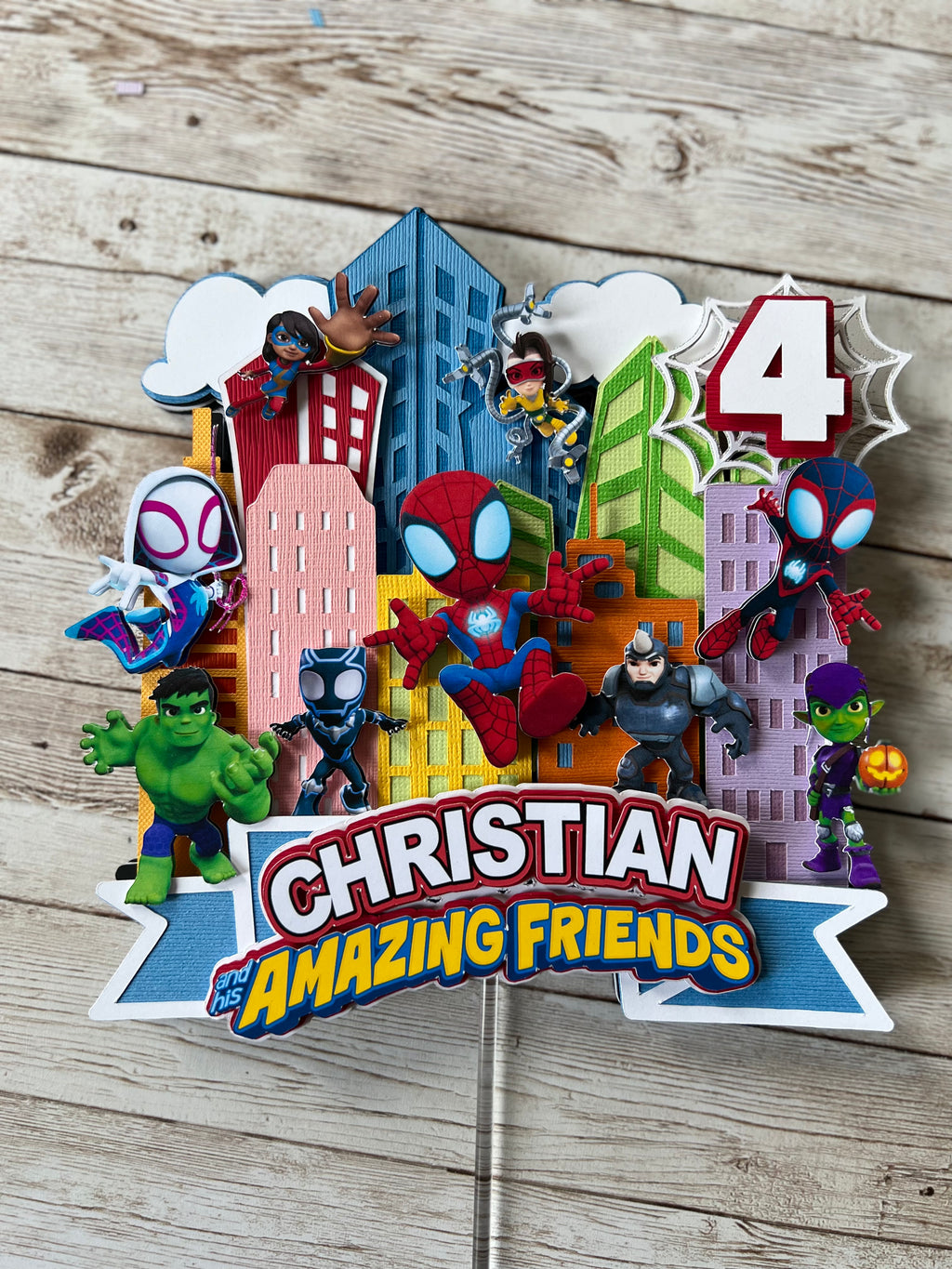 spidey cake topper