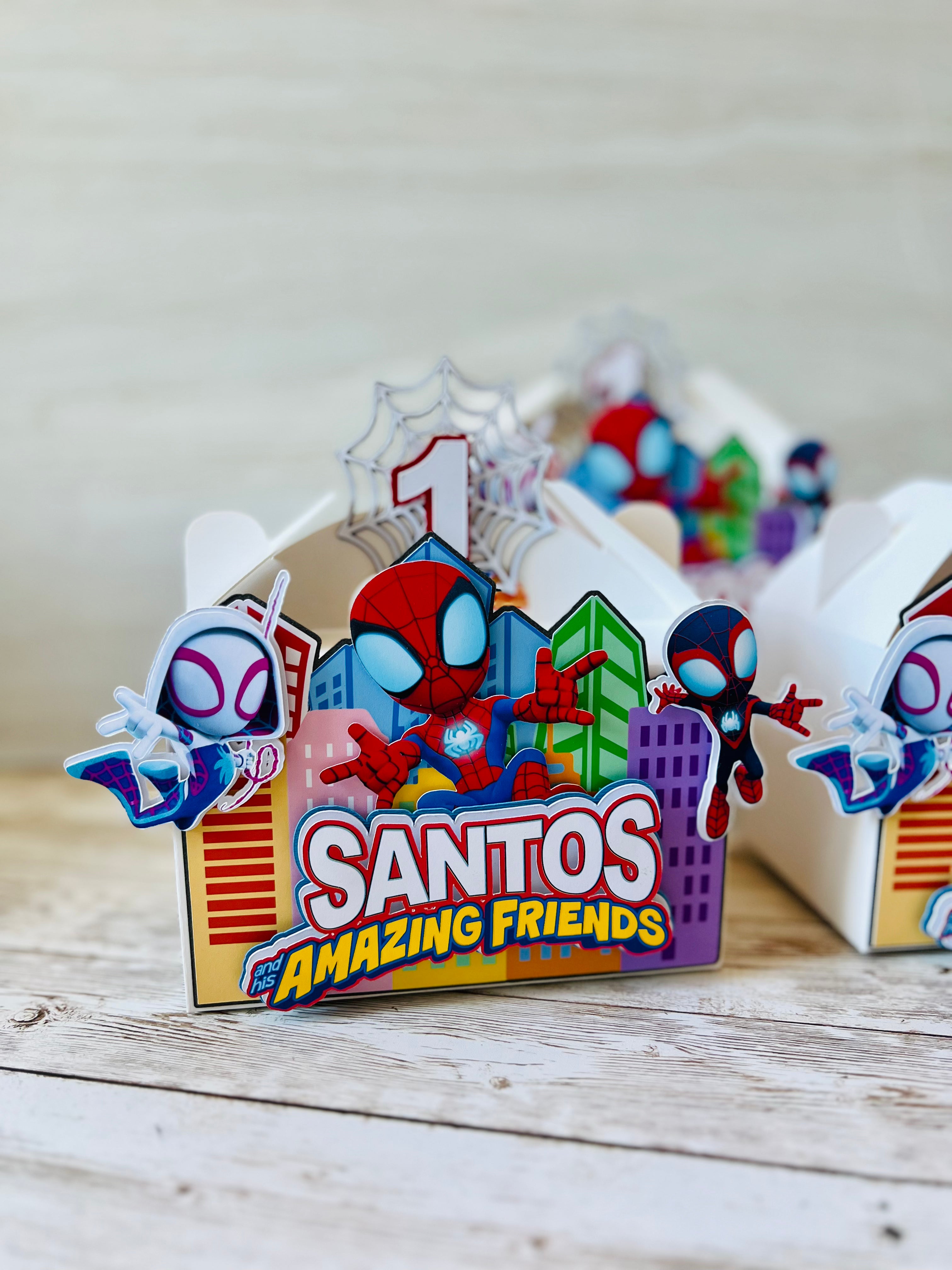 spidey party favor boxes 