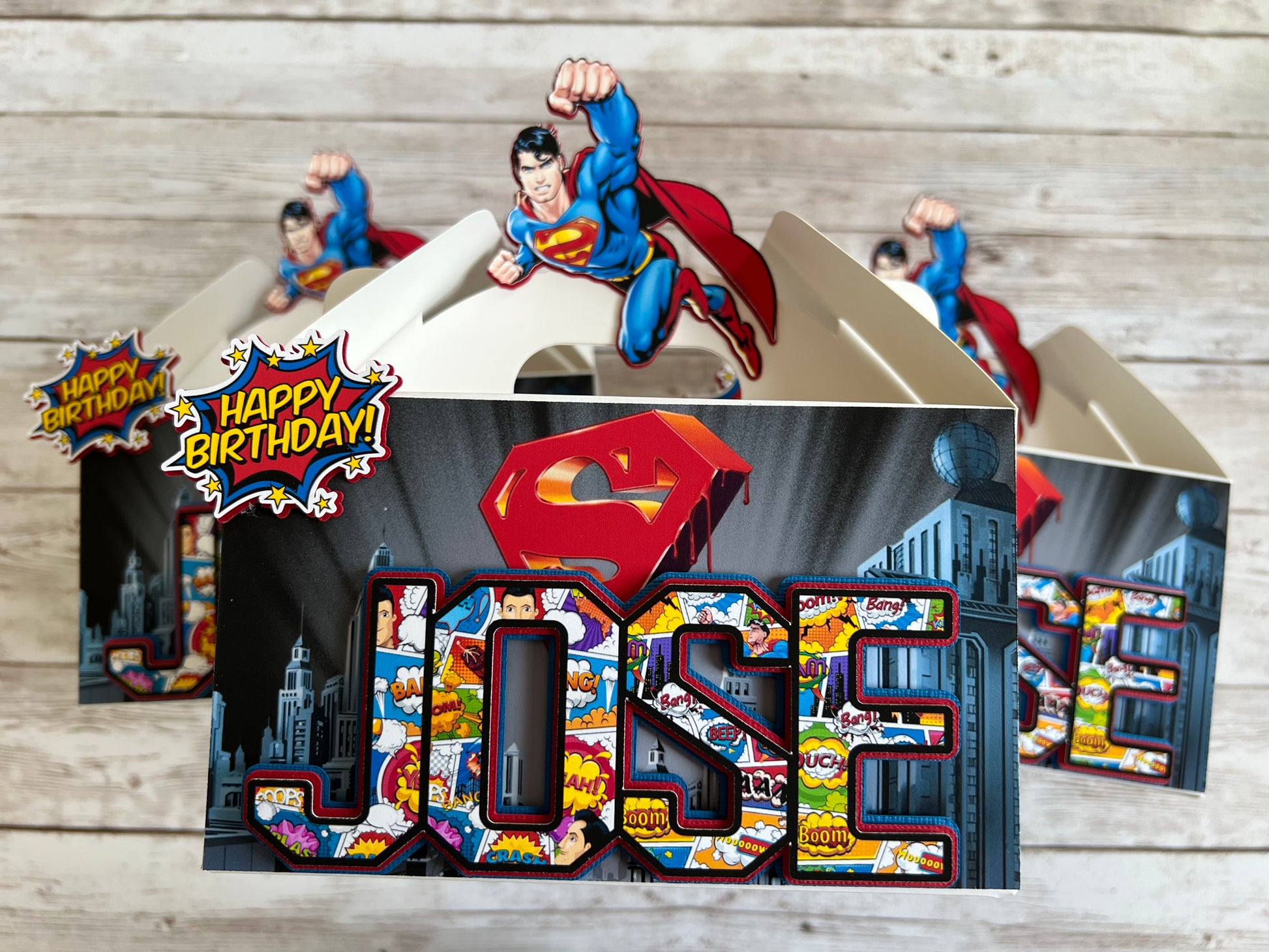 superman party favor boxes
