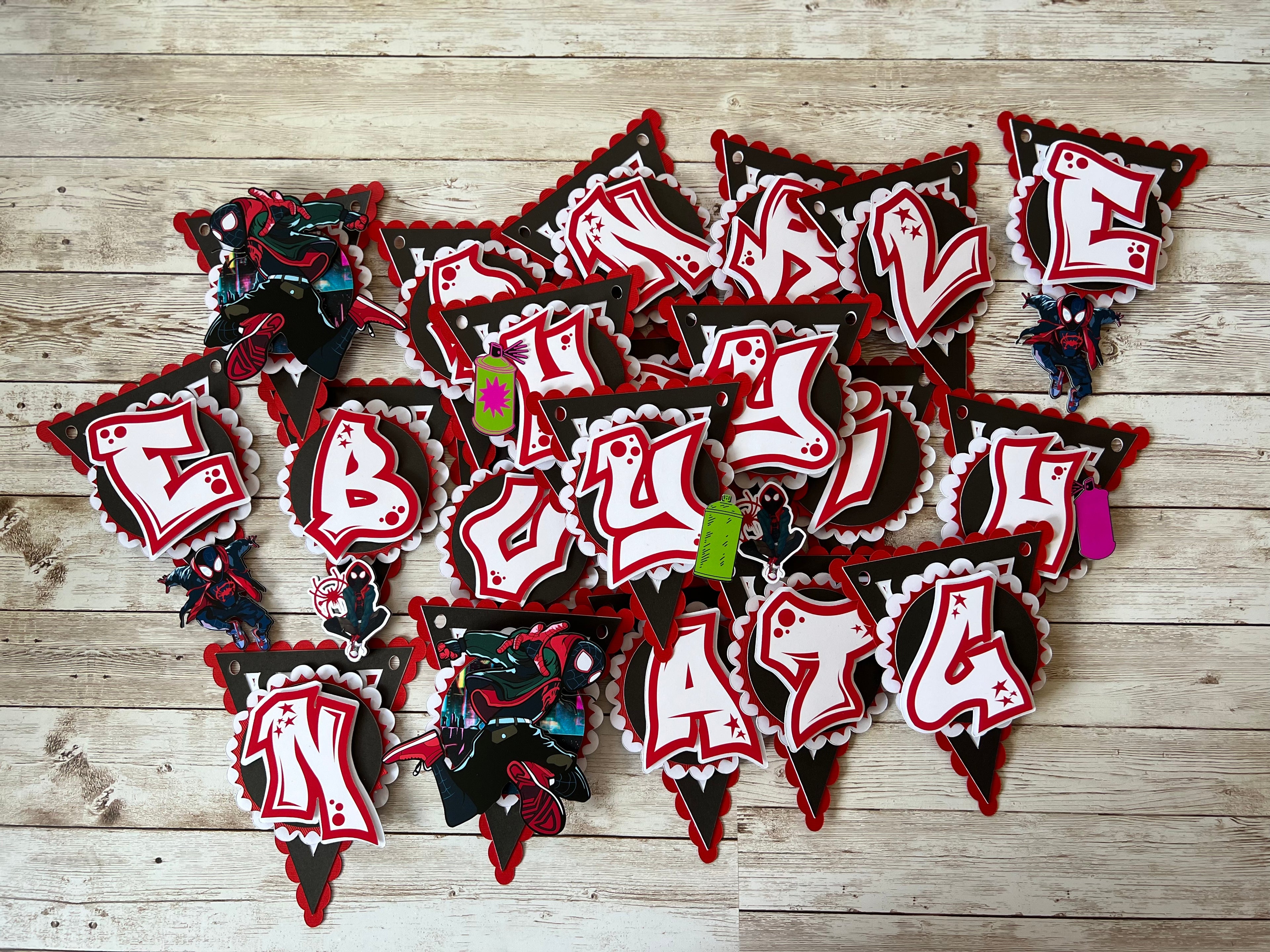 spiderman miles morales birthday banner