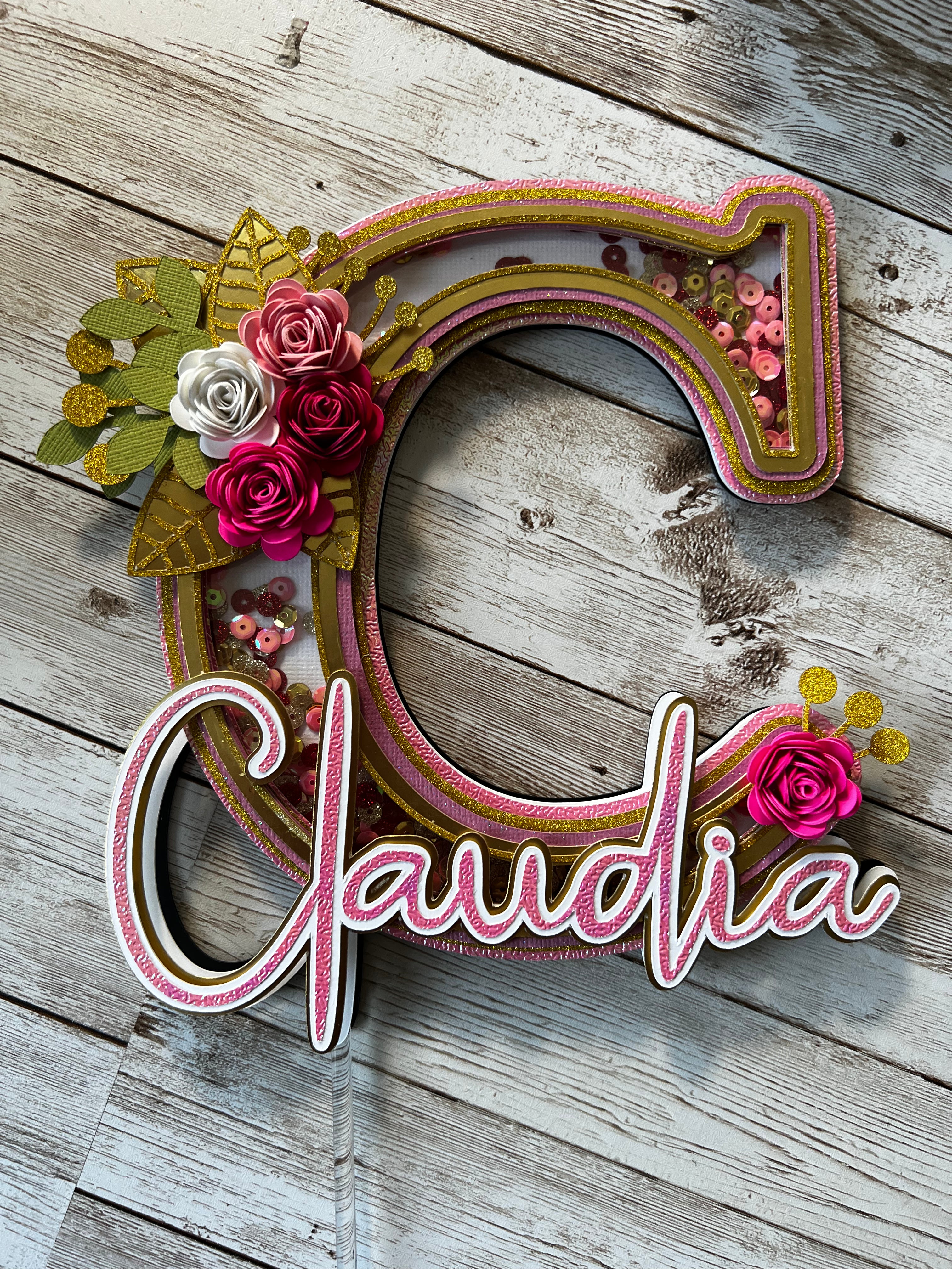 Letter C Shaker Cake Topper