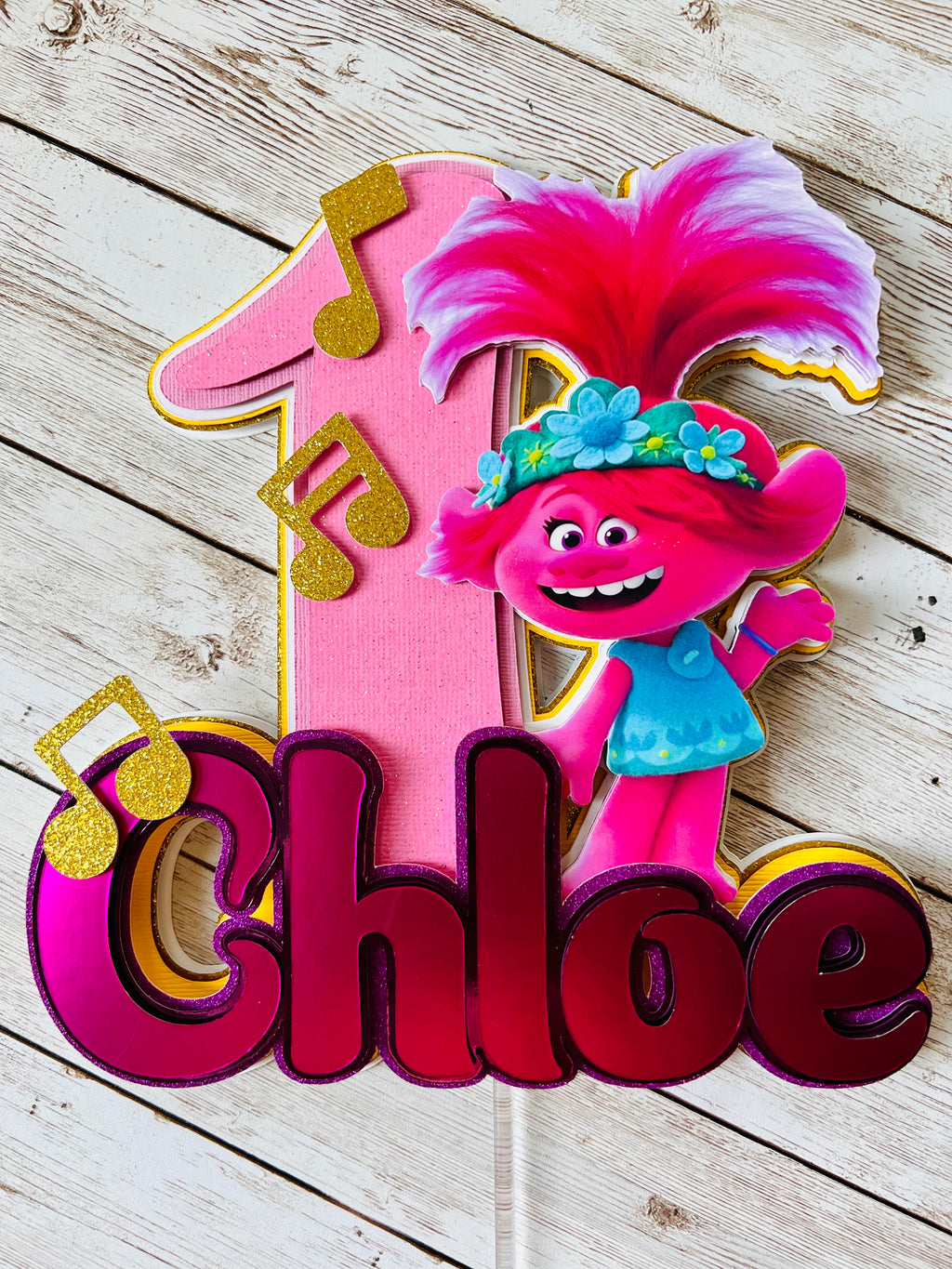 trolls cake topper