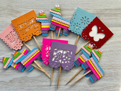 piñata cupcake toppers