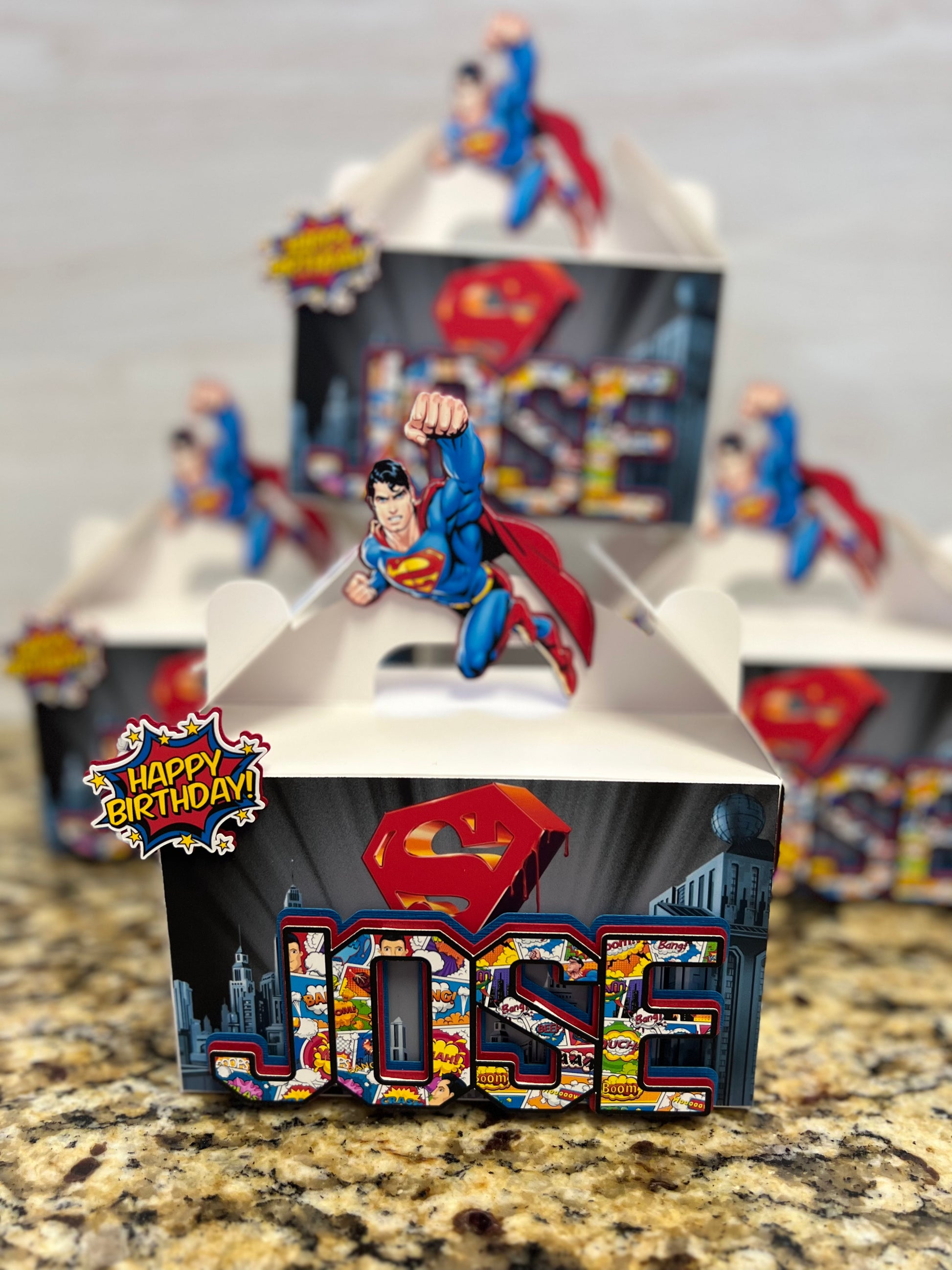super heroes party favor boxes