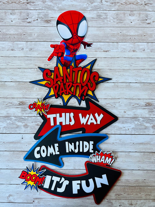 marvel party signs