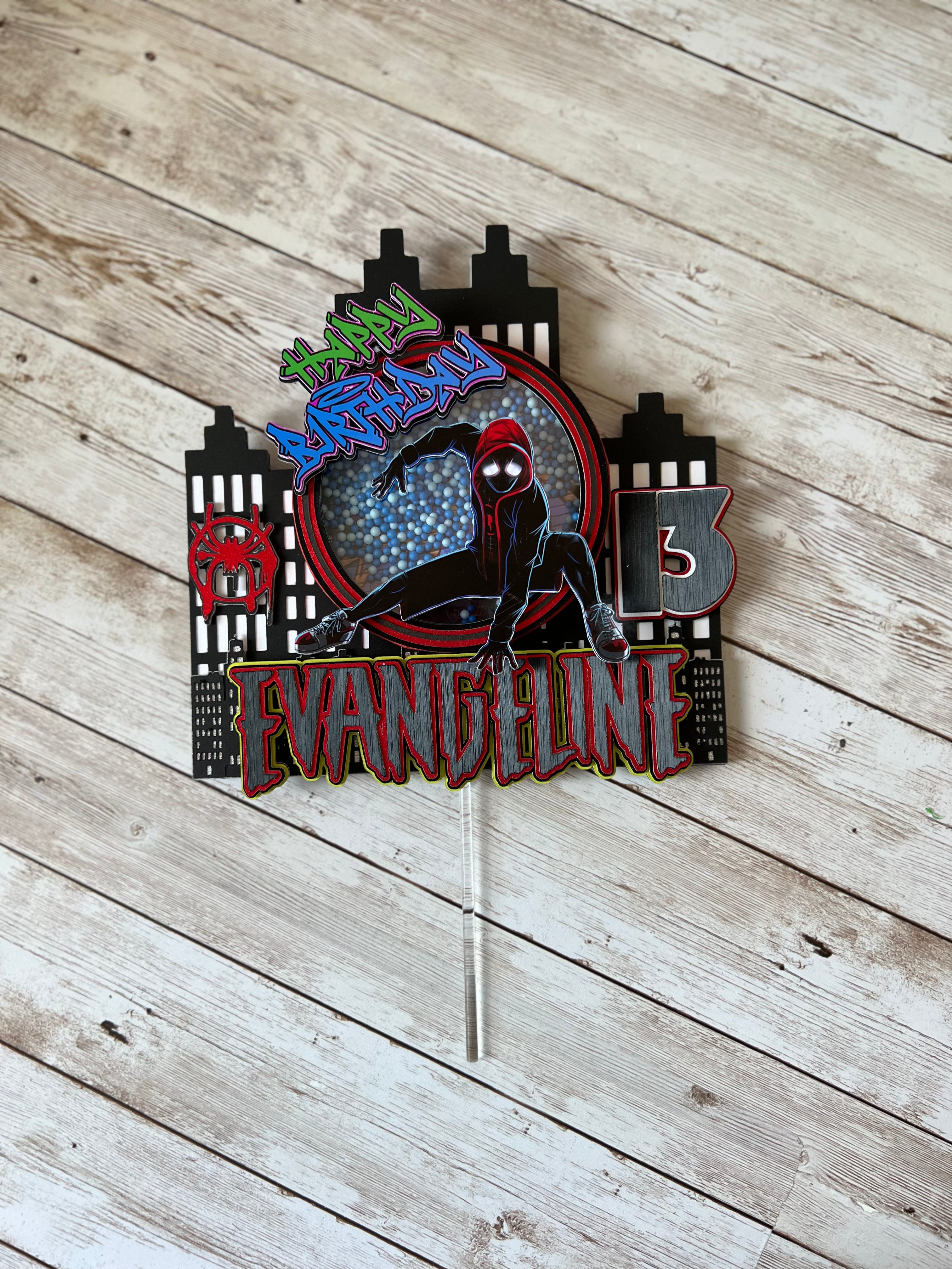 multiverse Spiderman cake topper