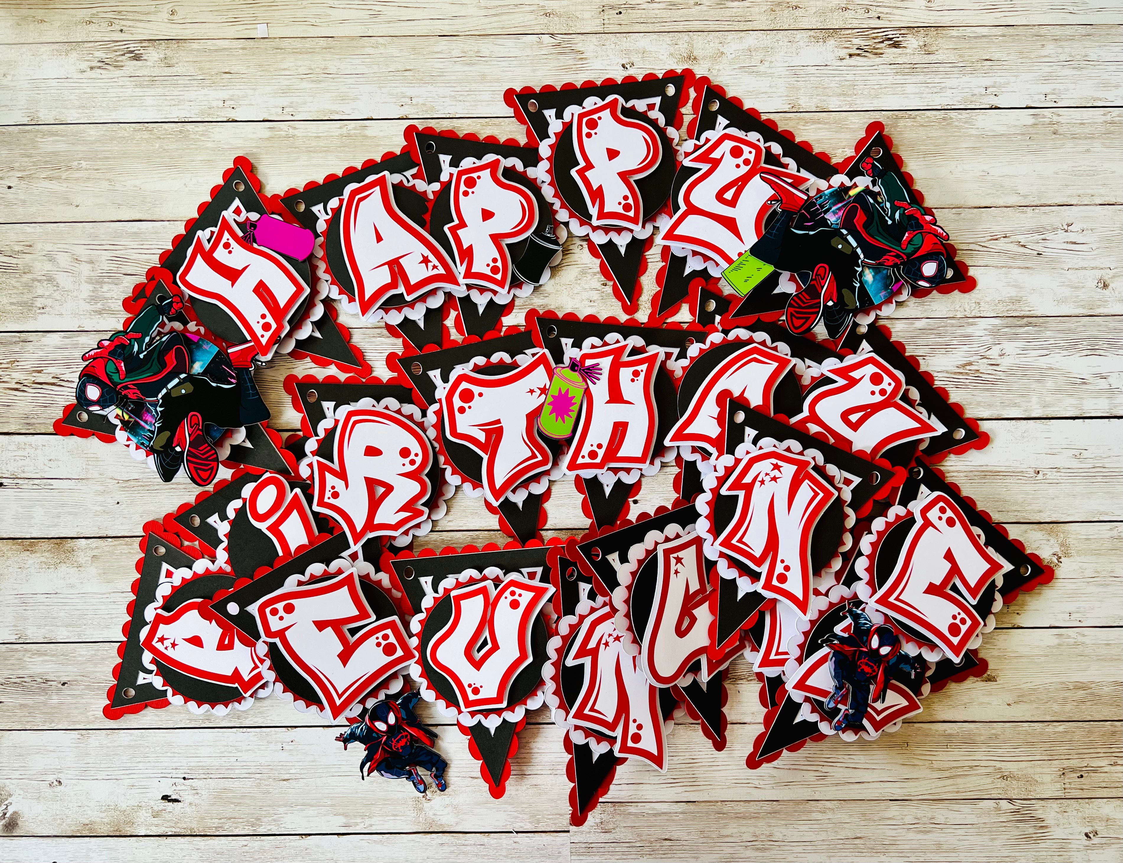 miles morales birthday banner