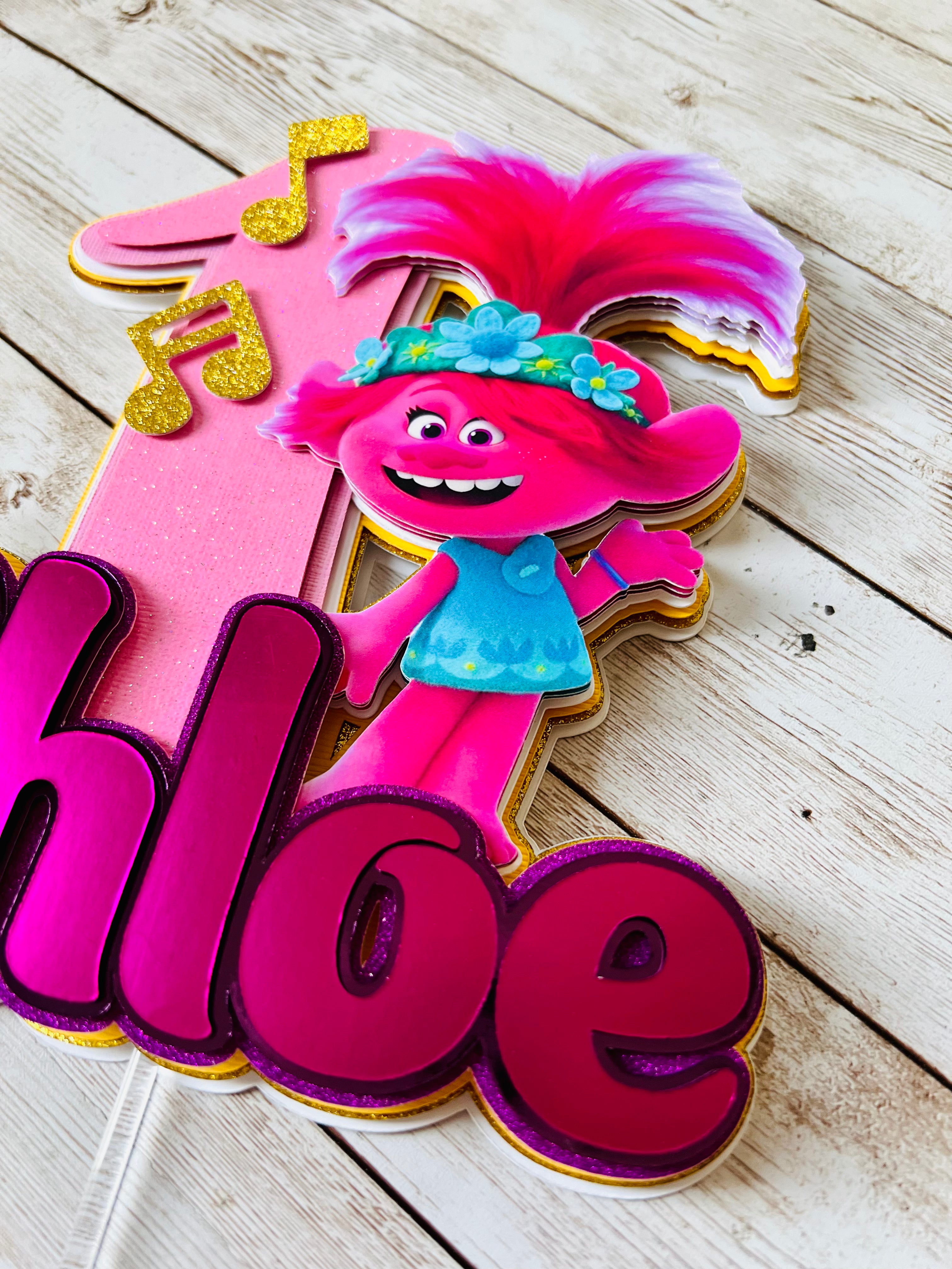 trolls cake topper