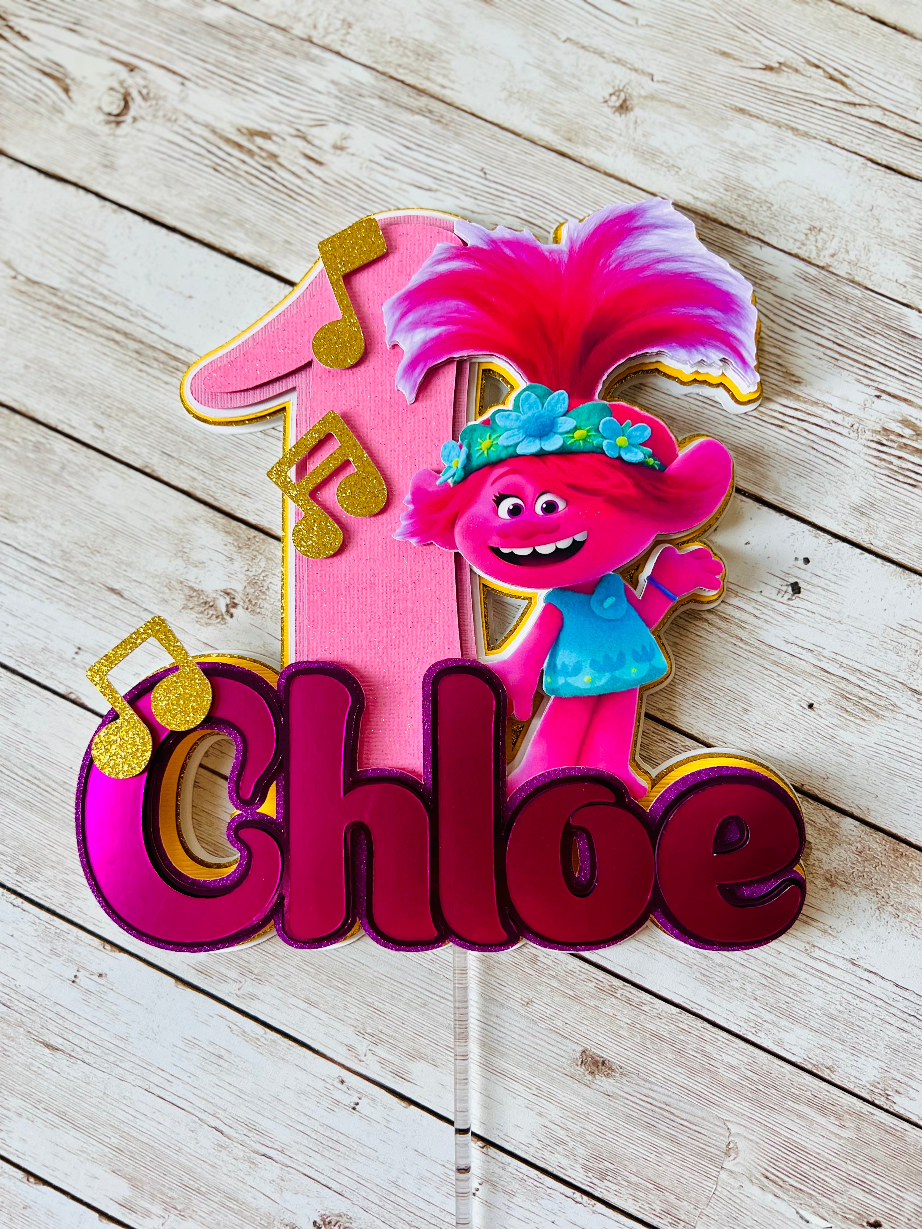 trolls cake topper
