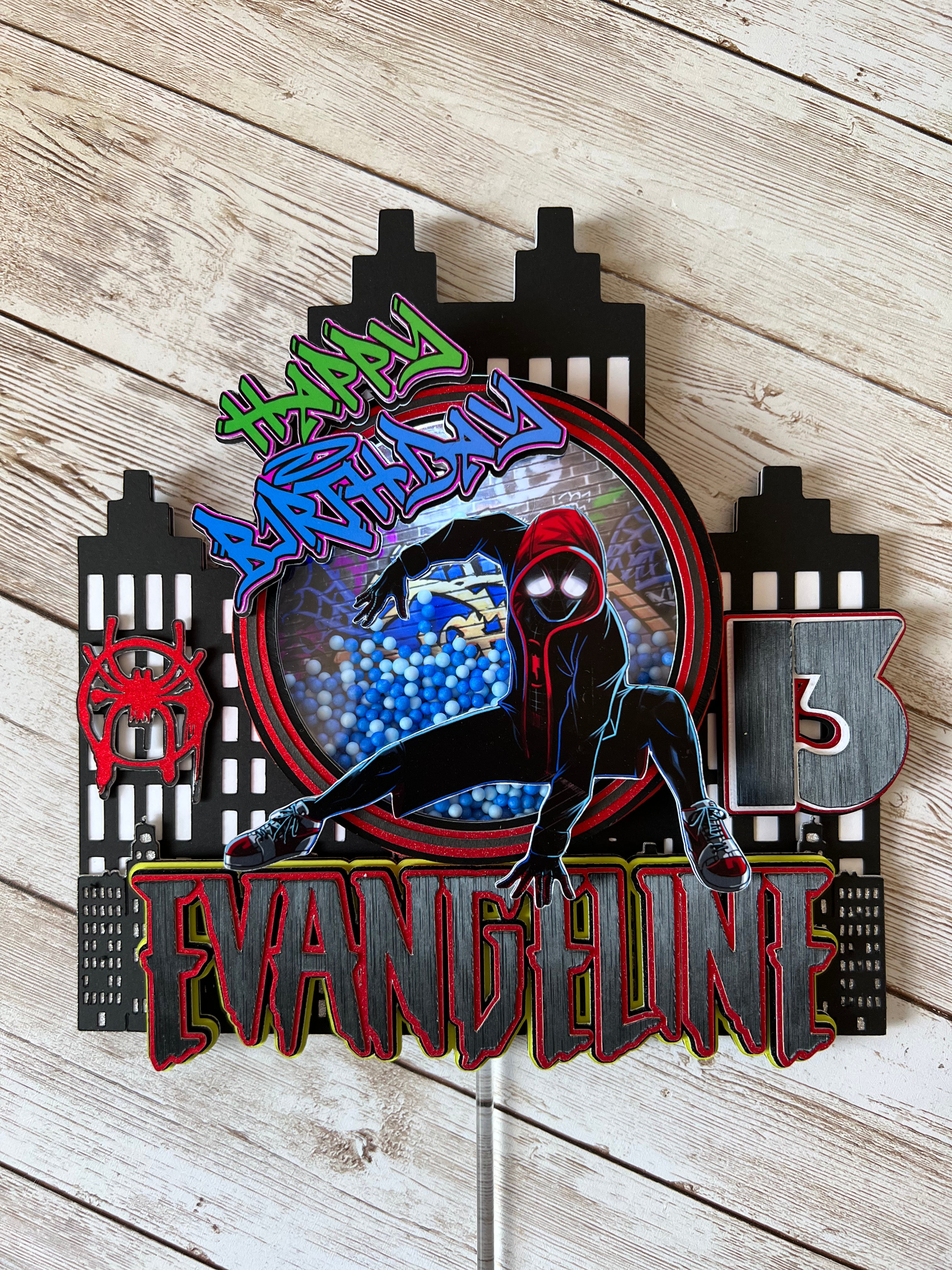 multiverse Spiderman cake topper