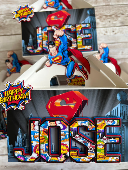 superman party favor boxes