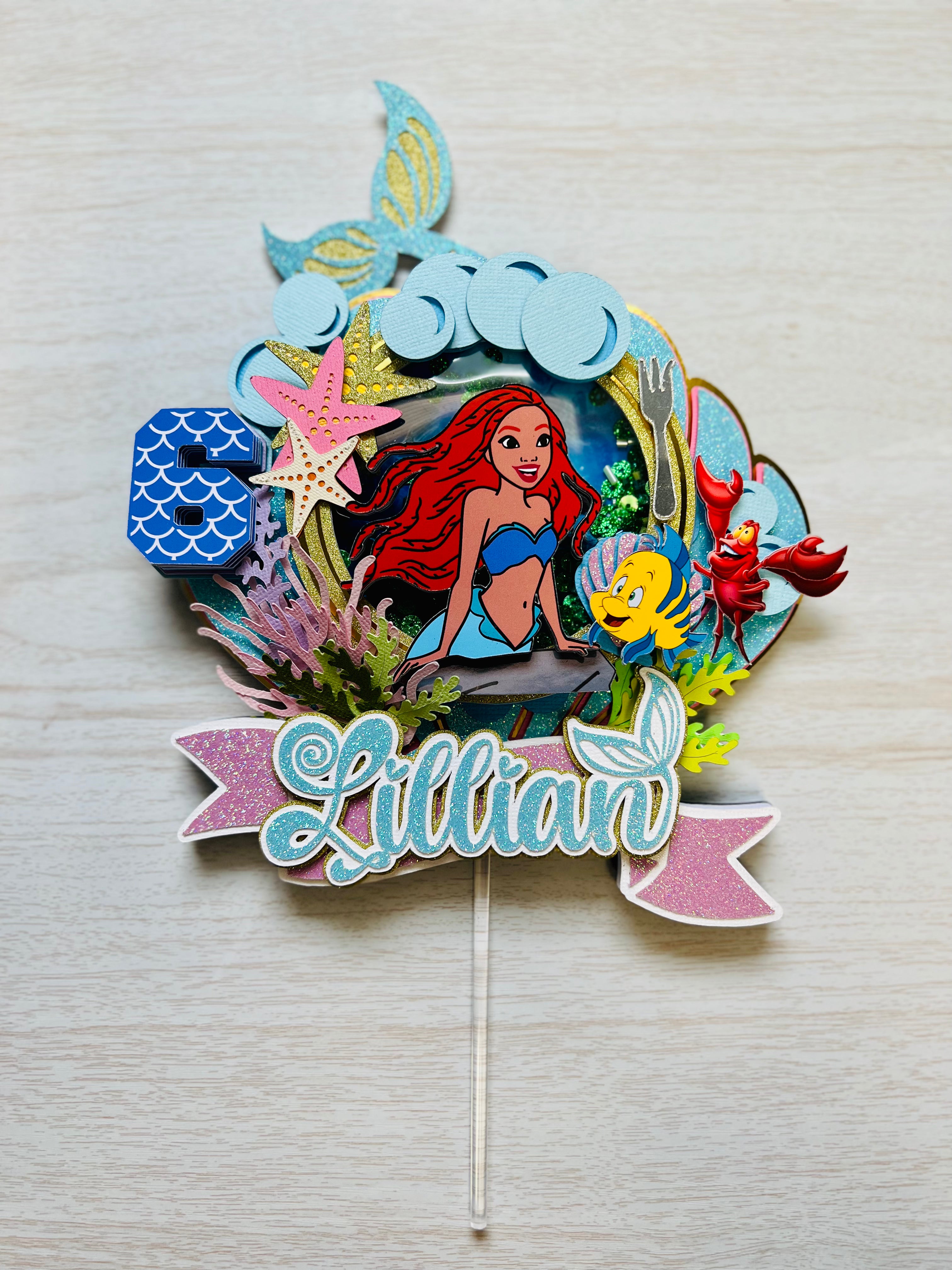 little mermaid cake topper