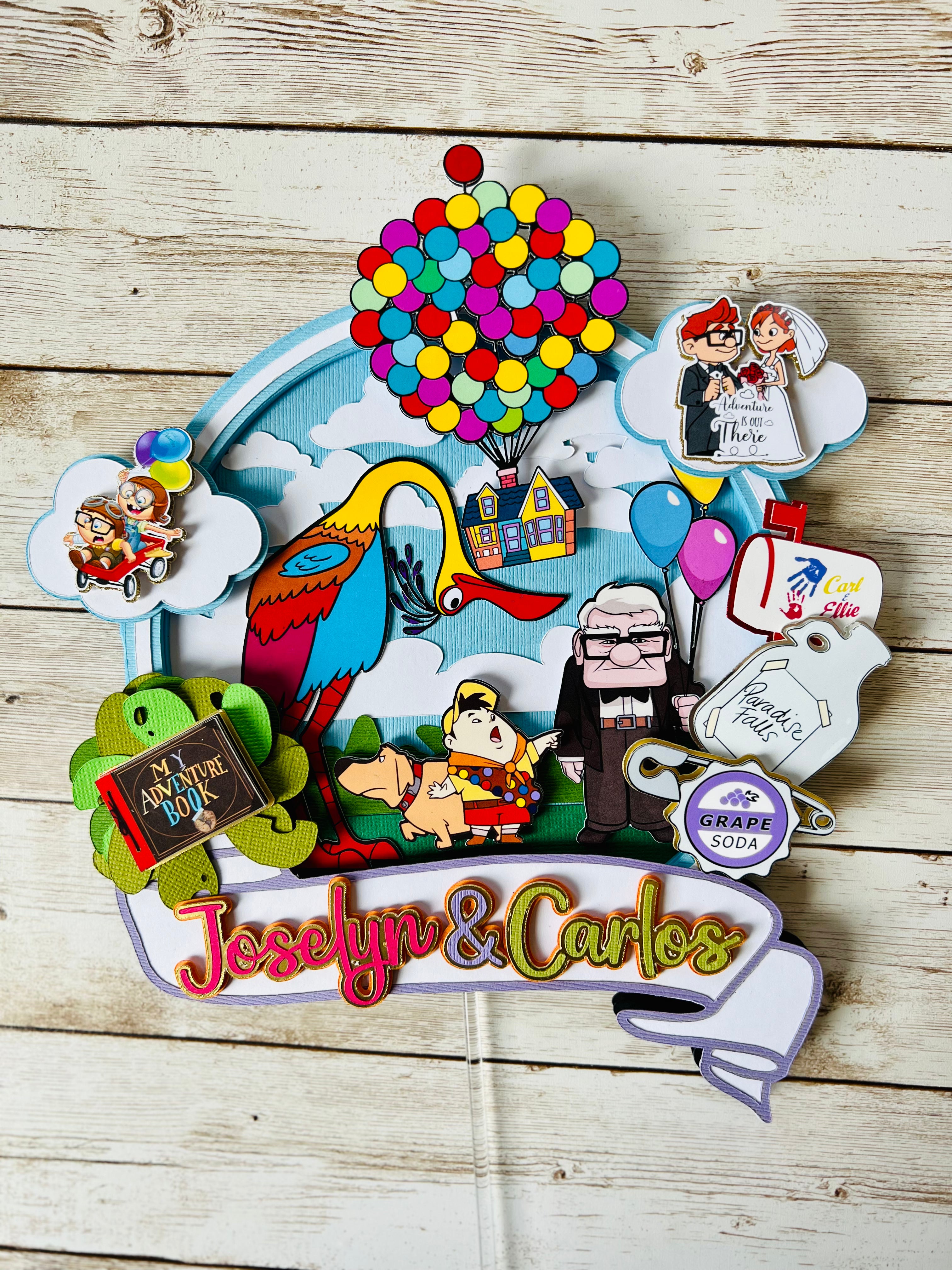 carl & Ellie cake topper