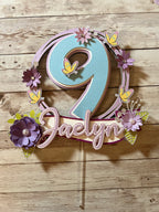 flowers cake topper