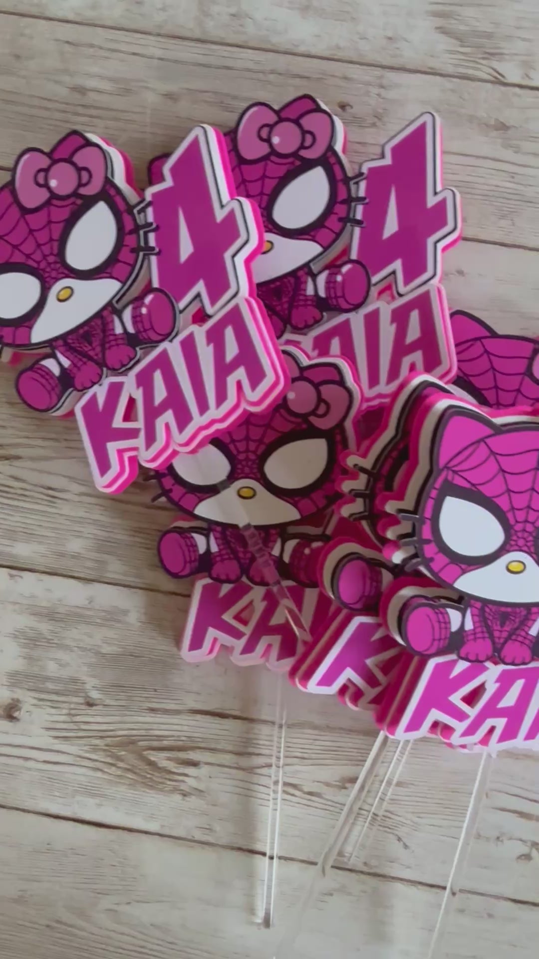 hello kitty spiderman cupcake toppers