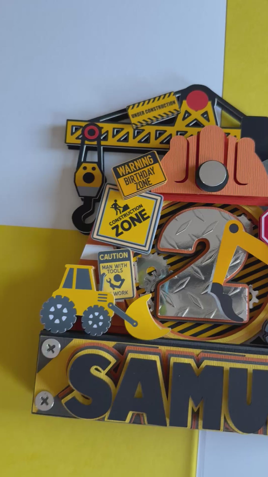 construction zone cake topper