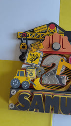 construction zone cake topper