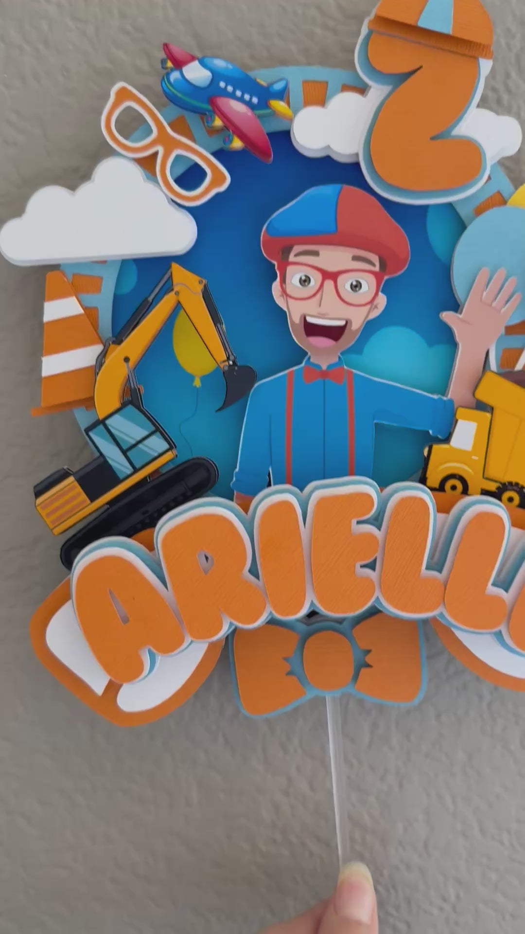 Blip Construction Cake Topper