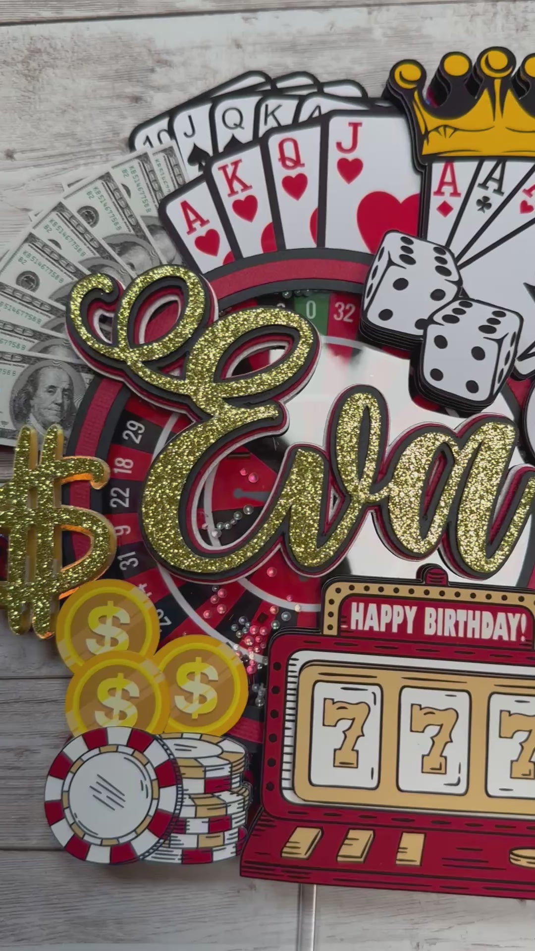 Casino Las Vegas cake topper 