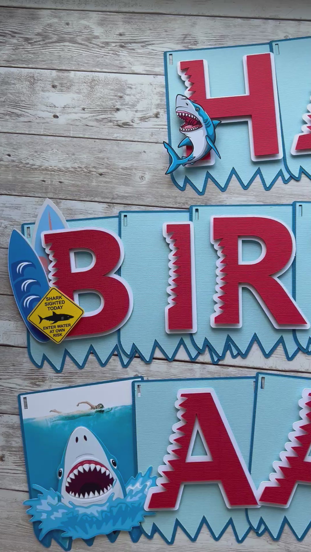 Shark Birthday Banner