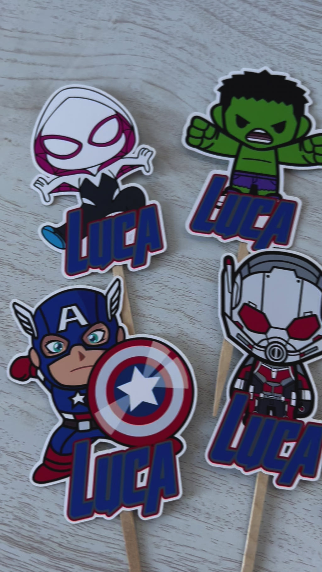 Marvel Personalized Cupcake Toppers