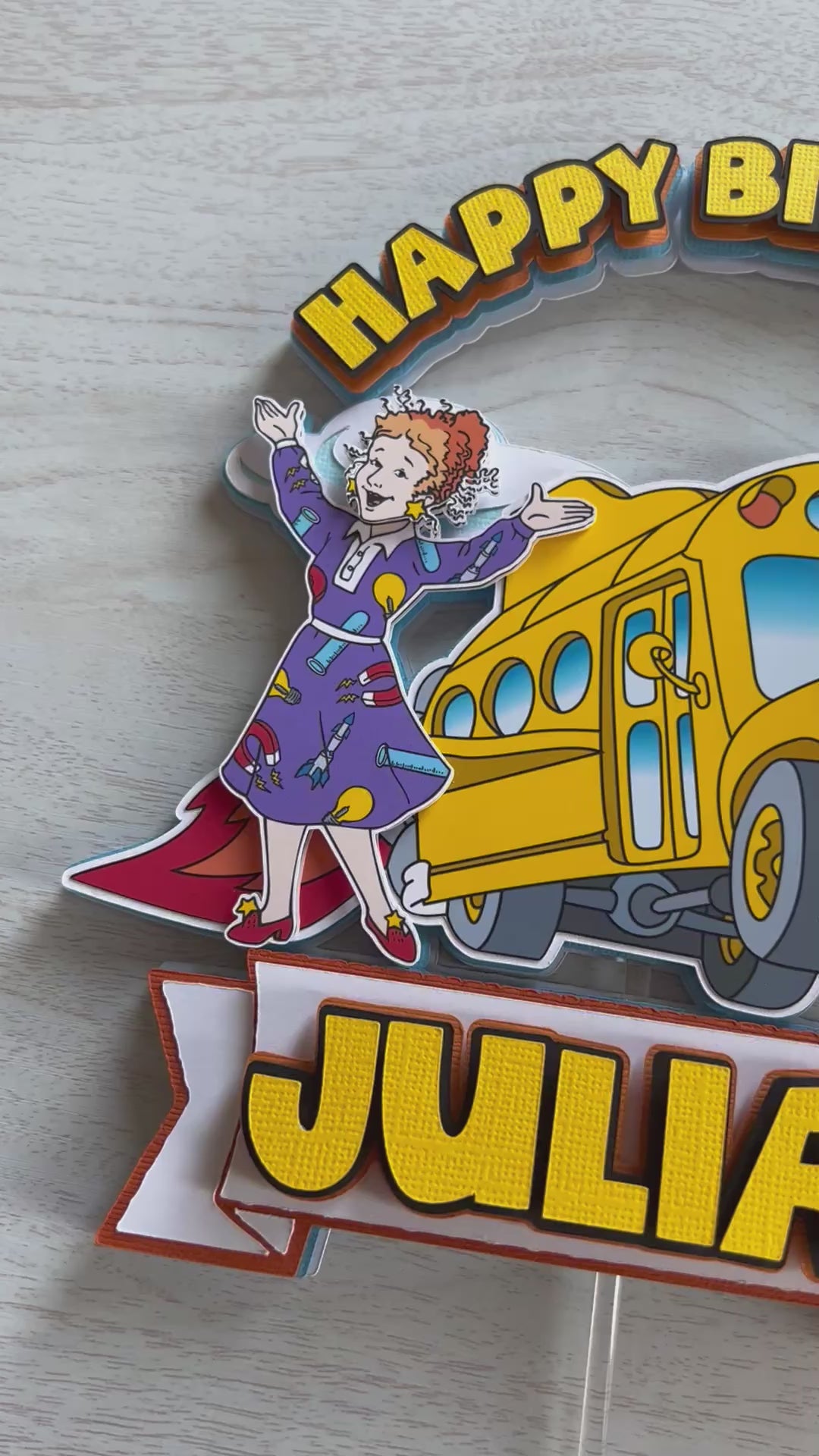 Magic School Bus Cake Topper