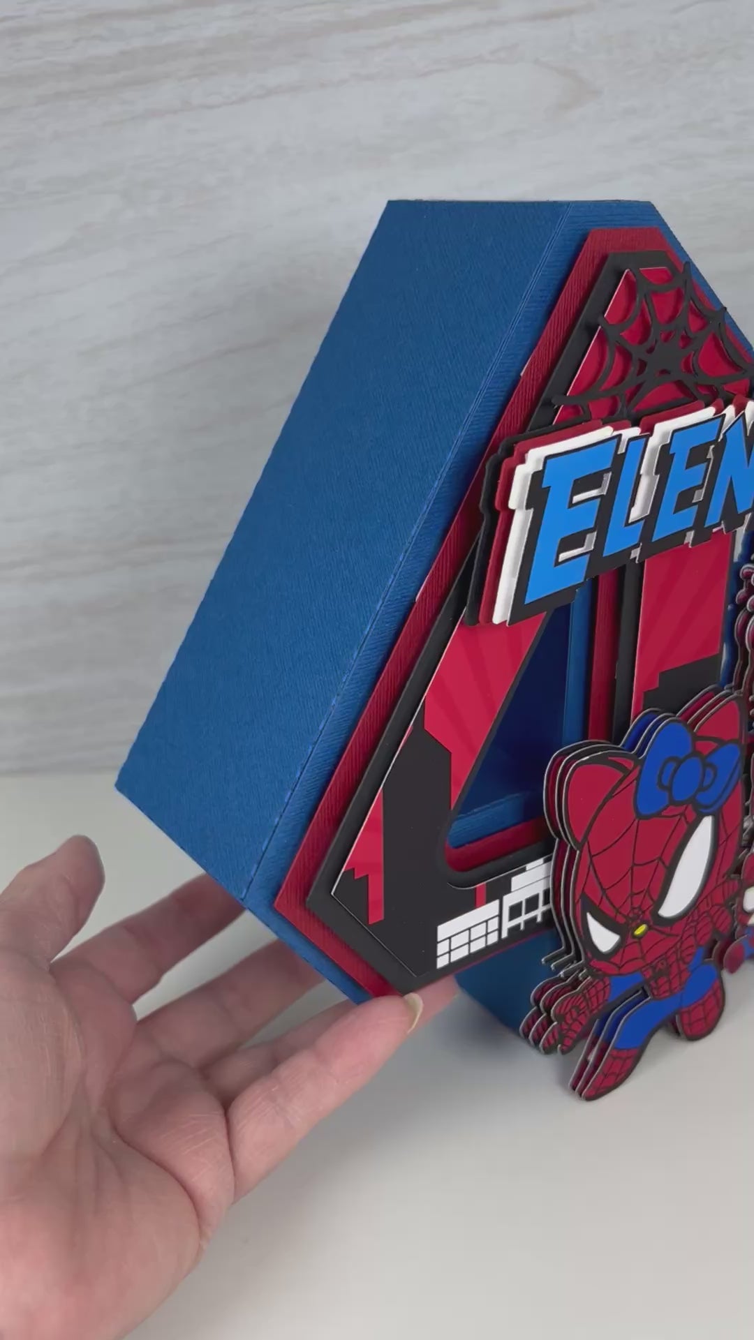 Hello kitty Spiderman 3D numbers