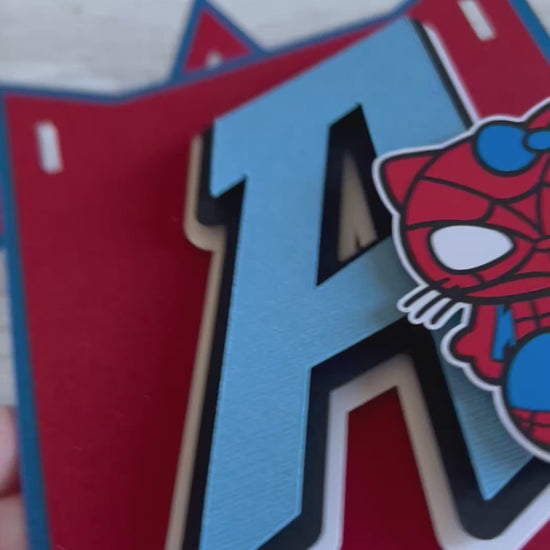 Hello kitty spiderman birthday banner