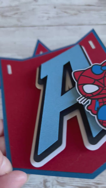 Hello kitty spiderman birthday banner