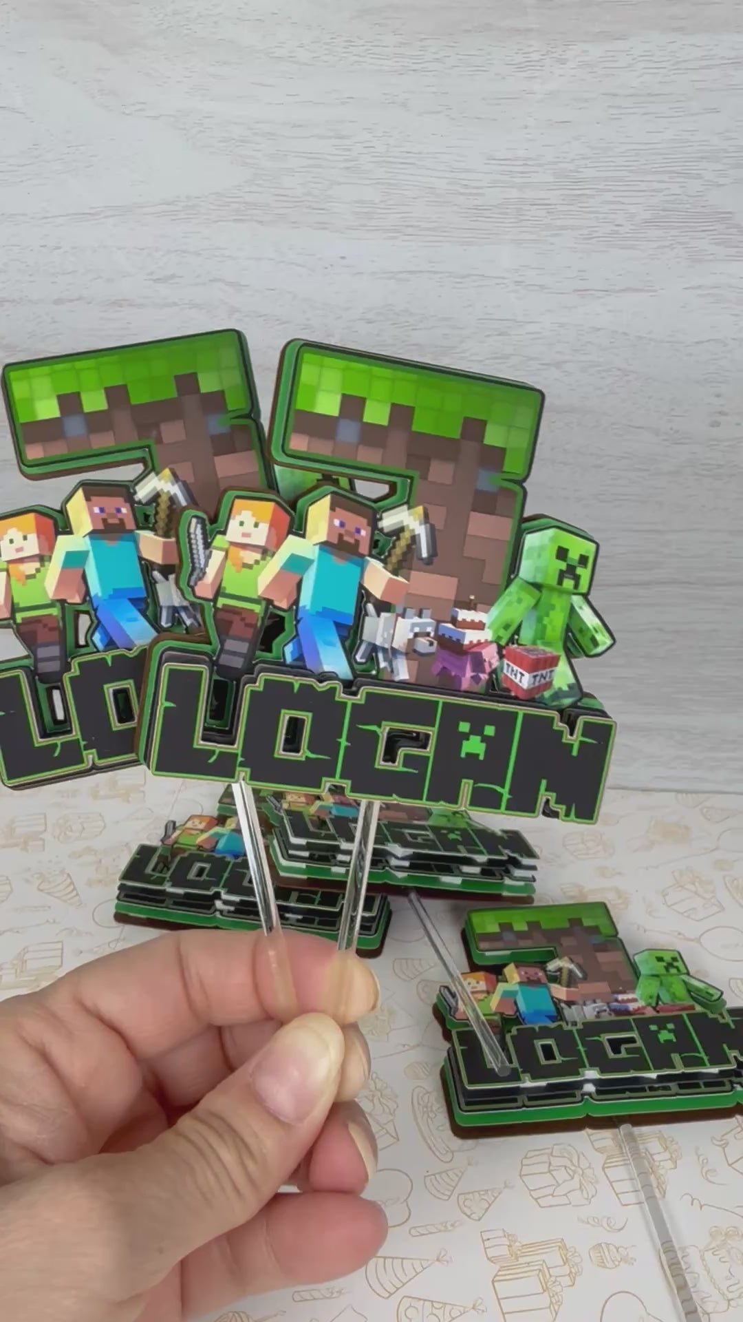 Minecraft cupcake toppers