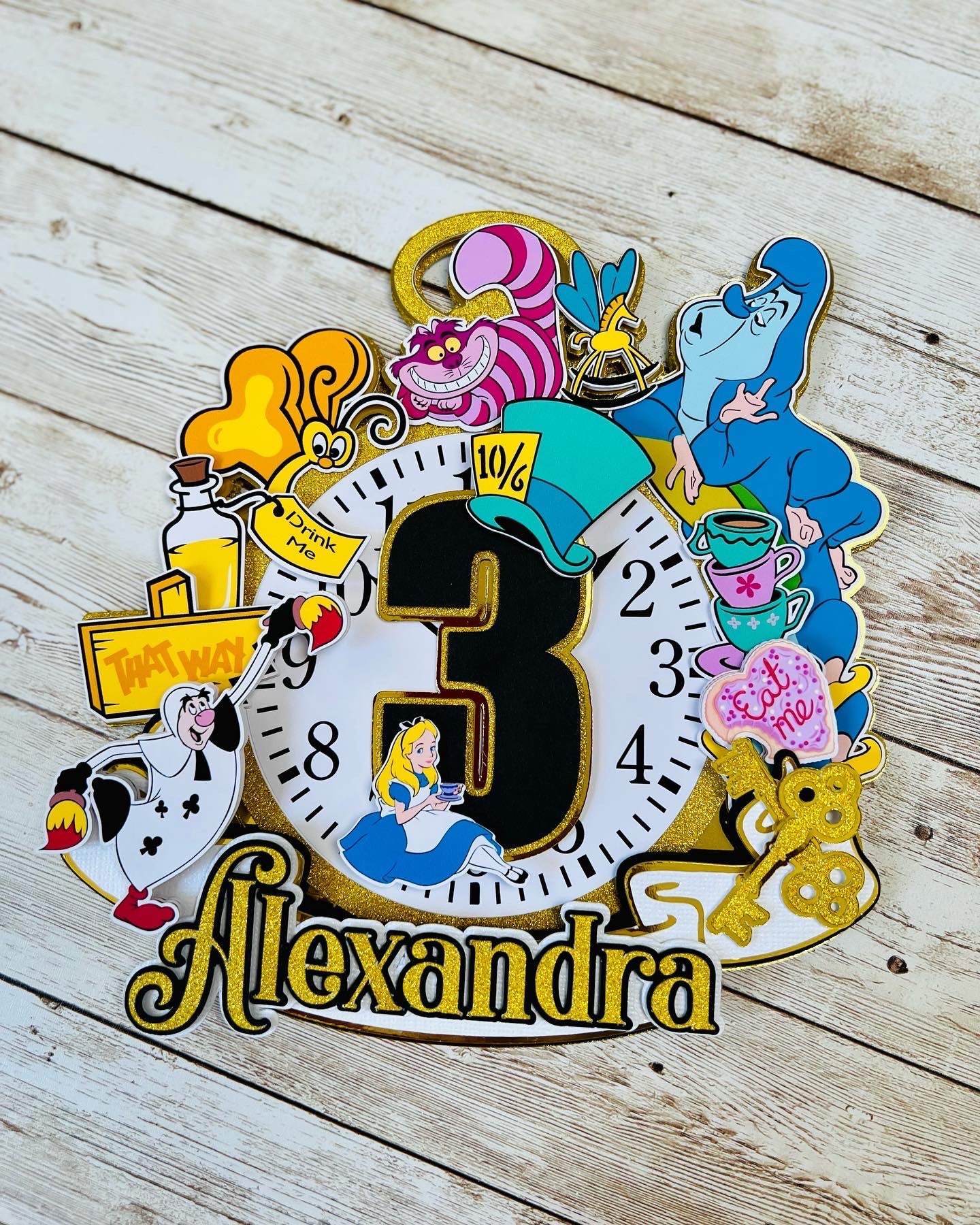 Alice in Wonderland cake topper
