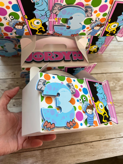 Monsters party favor boxes