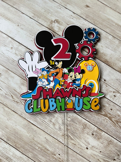 Personalized Mickey and friends cake topper