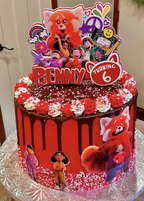 turning red cake topper